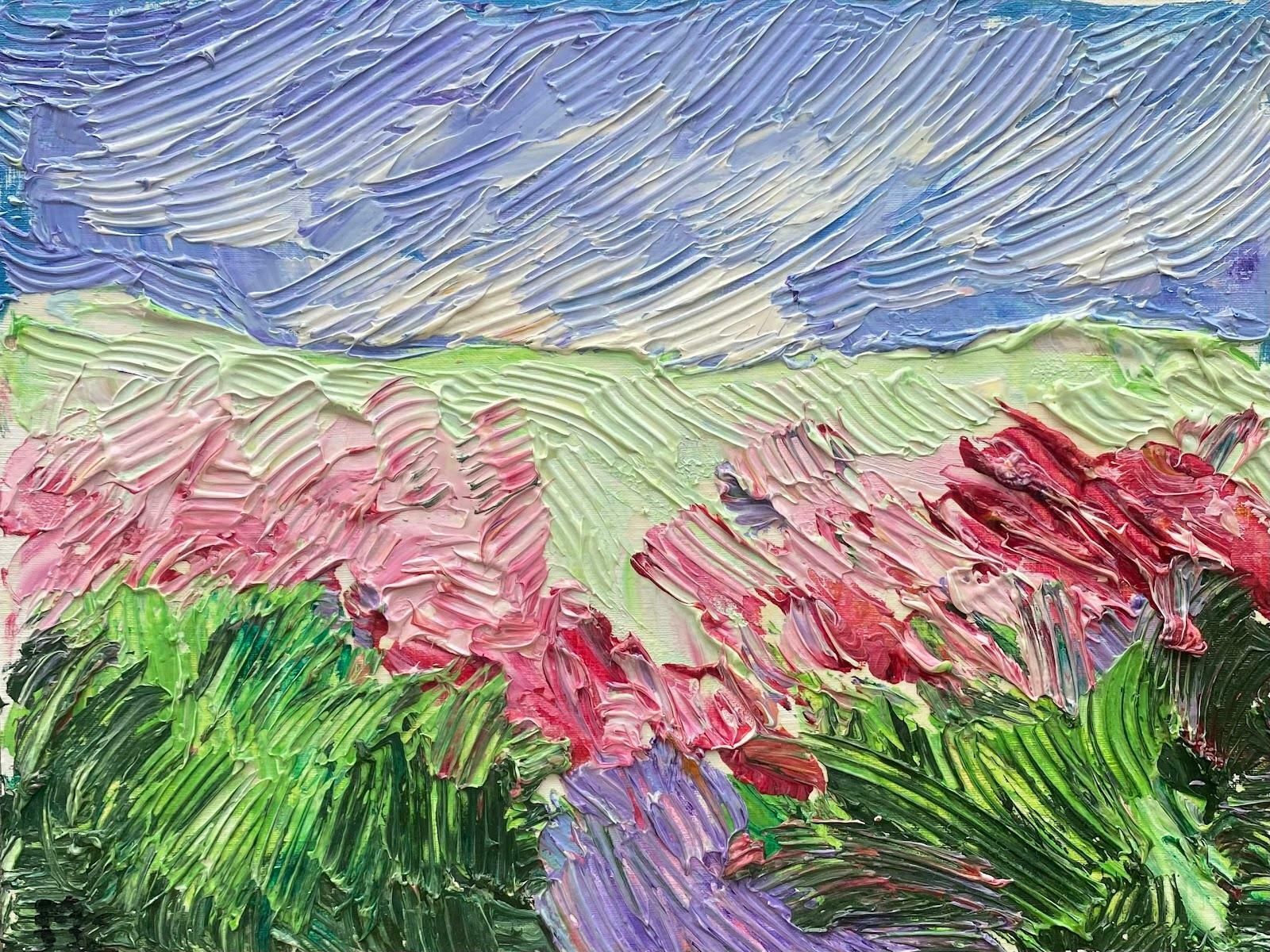 Maggy Claryssebright & Colorful French Landscape Impressionist Oil Painting Floral Meadowc.2000