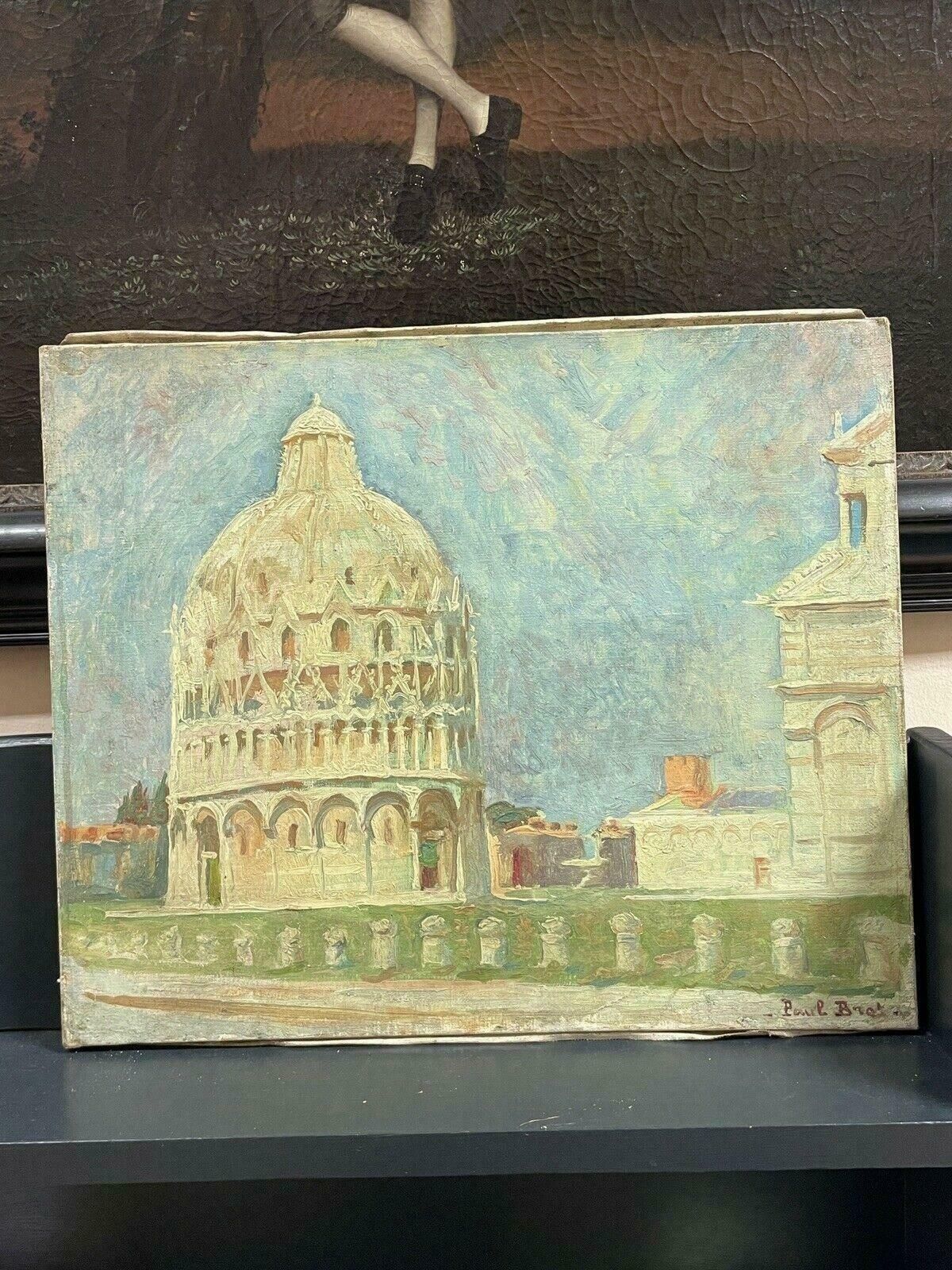 Paul Bretpaul Bret (1902 1956) Signed Impressionist Oil The Baptistry In Pisa, Italy photo furniture