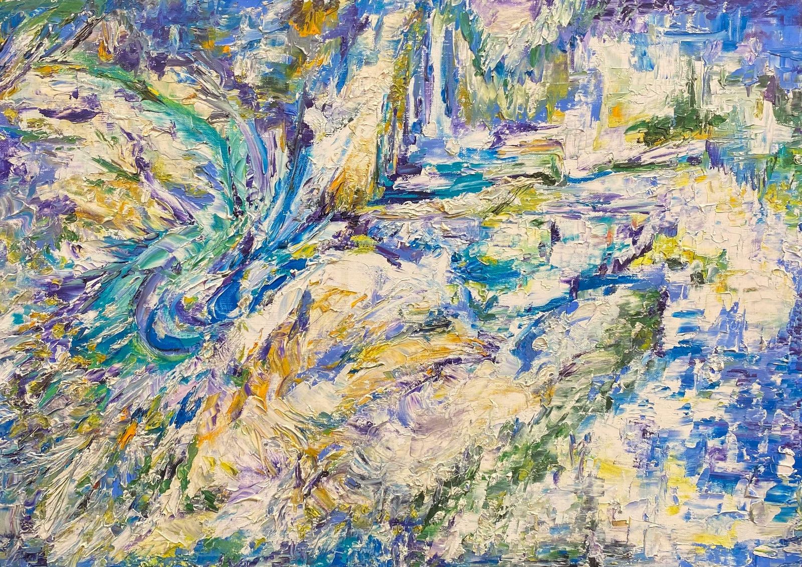 P Vilette20th Century Original French Expressionist Oil   Wacky Textured Painting20th Century