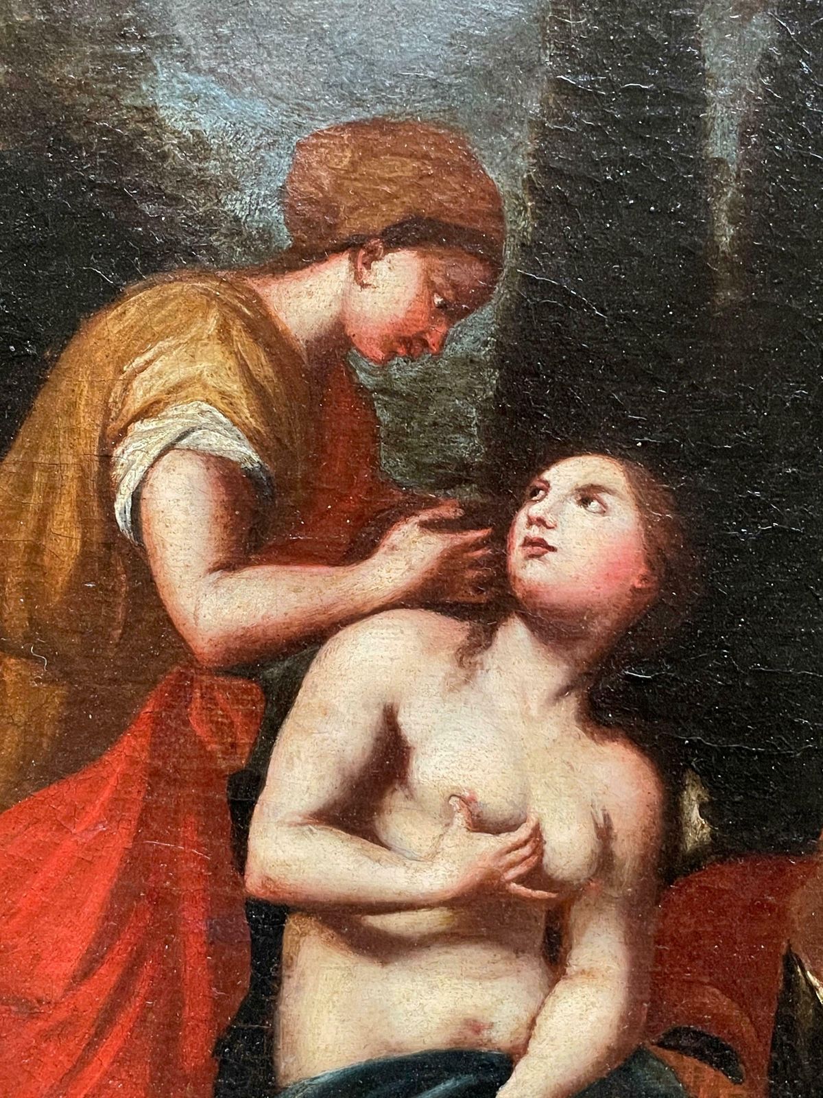 Unknownfine 17th Century Italian Old Master Oil On Canvas   The Bathing Of Bathsheba photo for sale