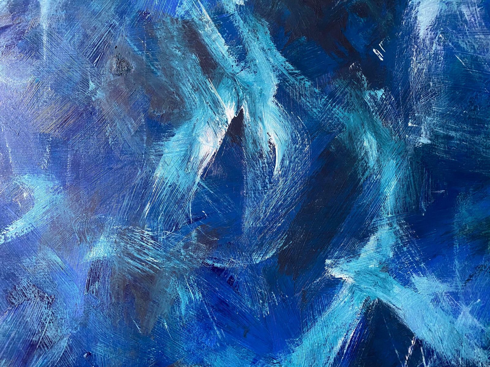 Sally Bradshawsally Bradshaw (B.1962) Contemporary Abstract British Painting   Explosive Bluesc.2019 photo Art