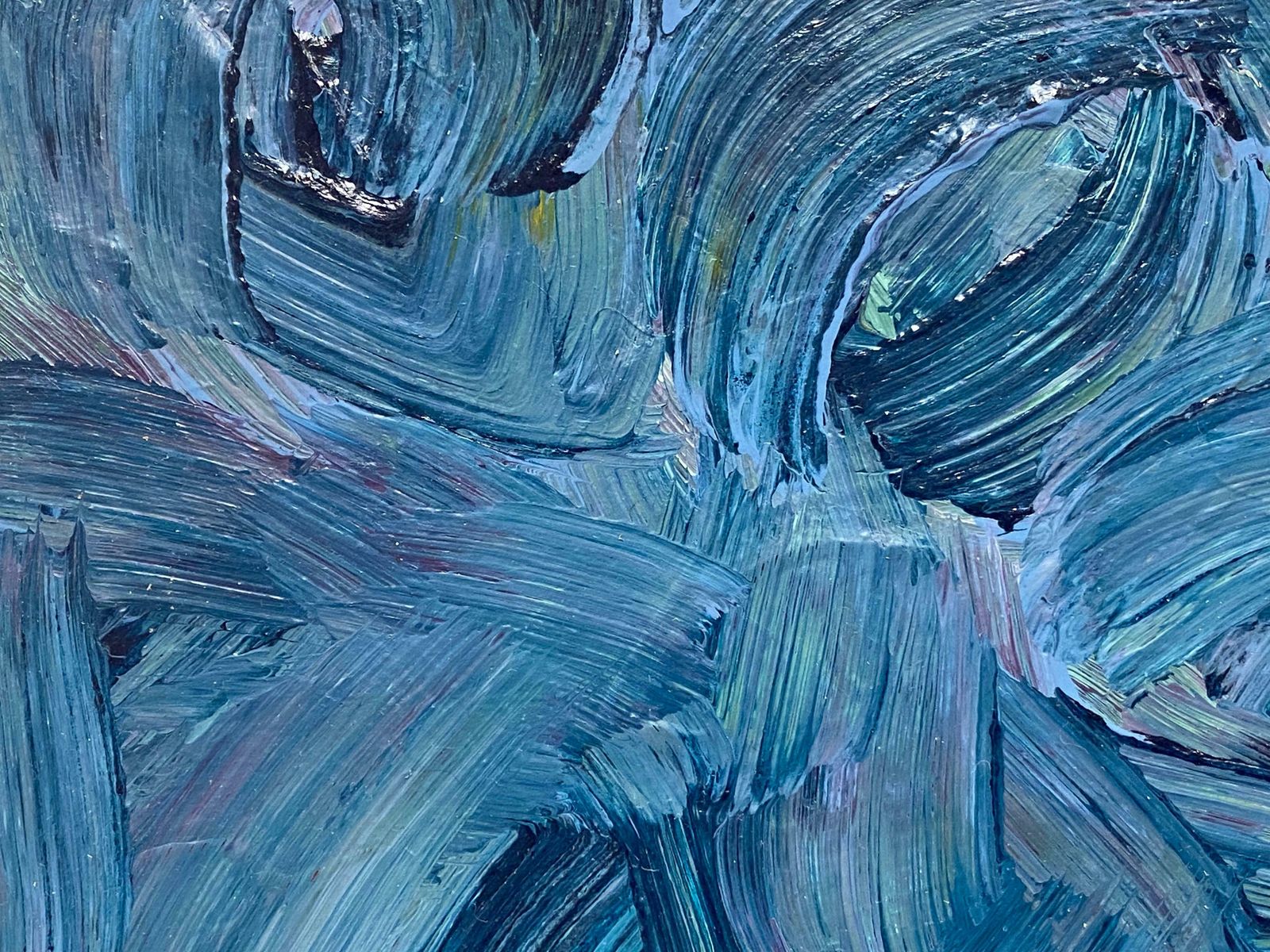 Sally Bradshawsally Bradshaw (B.1962) Contemporary British Painting   Wacky Blue Patternsc.2020 photo for sale