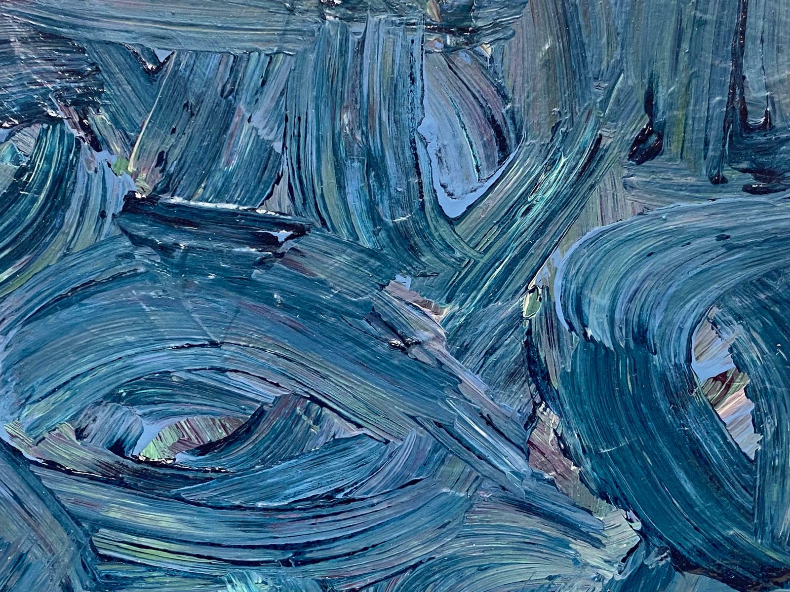 Sally Bradshawsally Bradshaw (B.1962) Contemporary British Painting   Wacky Blue Patternsc.2020 photo vinterior