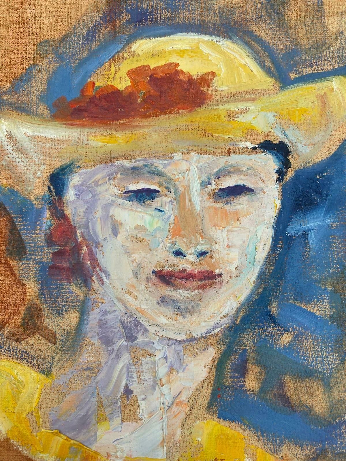 Maggy Claryssebright & Colorful French Impressionist Oil Painting Portrait Of Stylish Womanc.2000 photo furniture