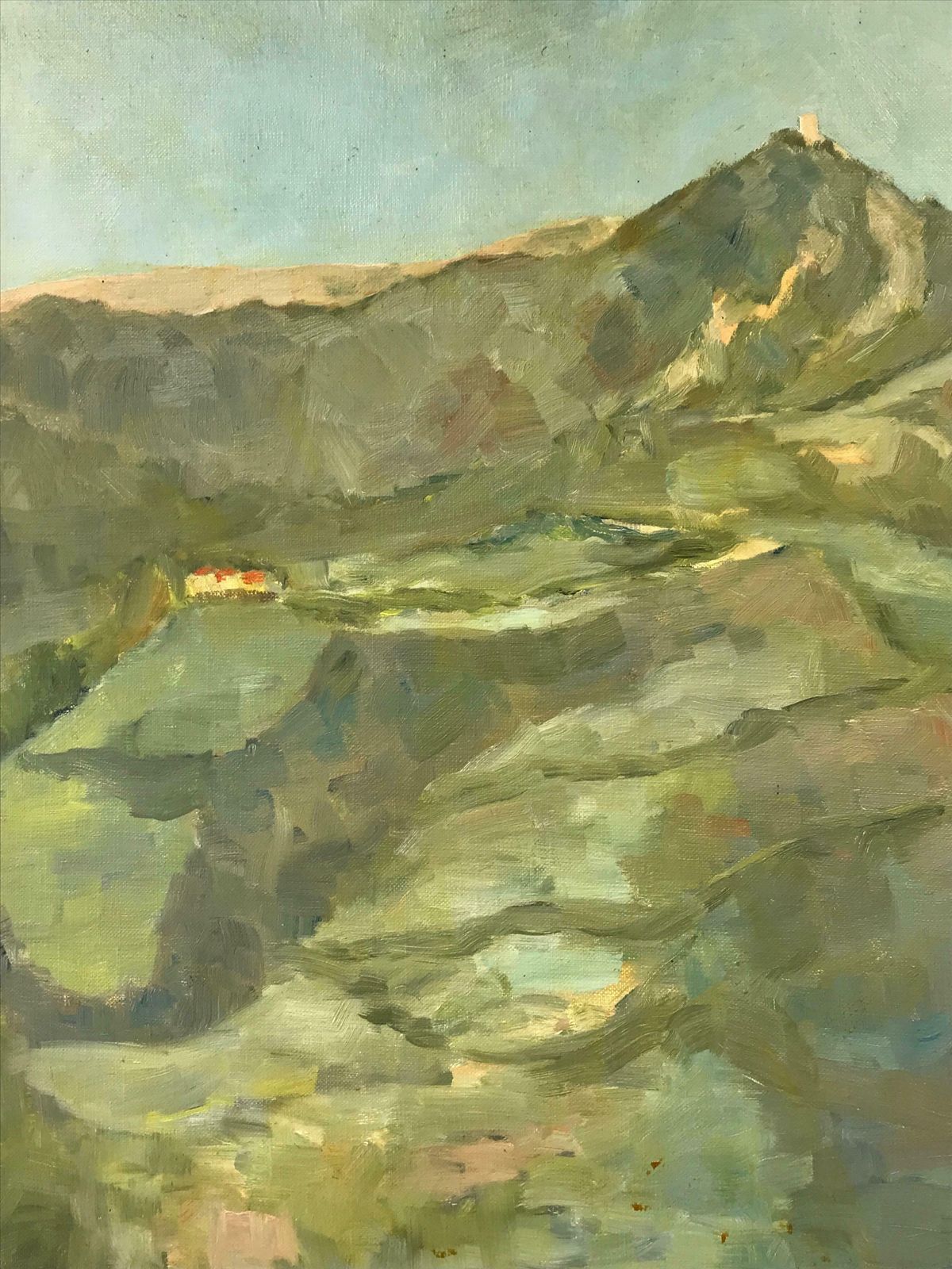 Bernard Labbemid 20th Century French Hill Top Building In Mountainous Provencal Landscape photo 1224.0