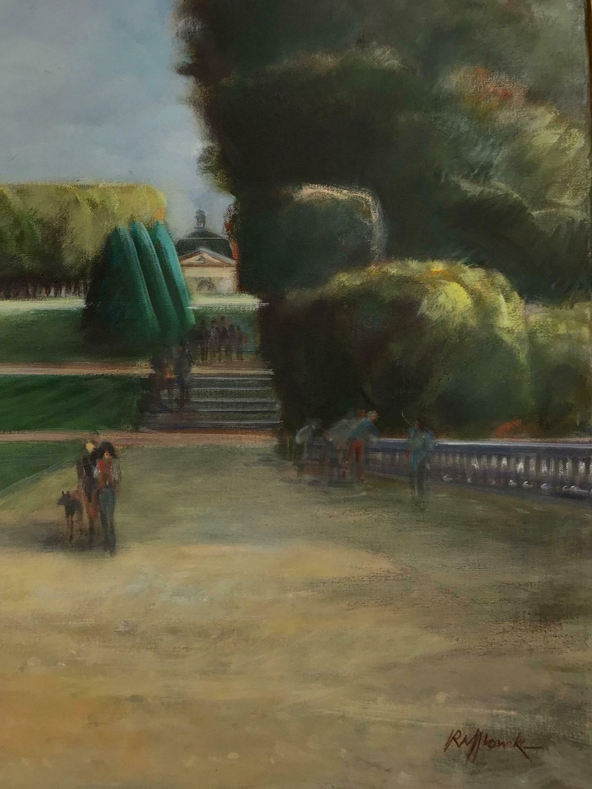 French Schoolchateau De Sceaux In Parkland, Fine French Impressionist Original Oil Painting photo 1734.0