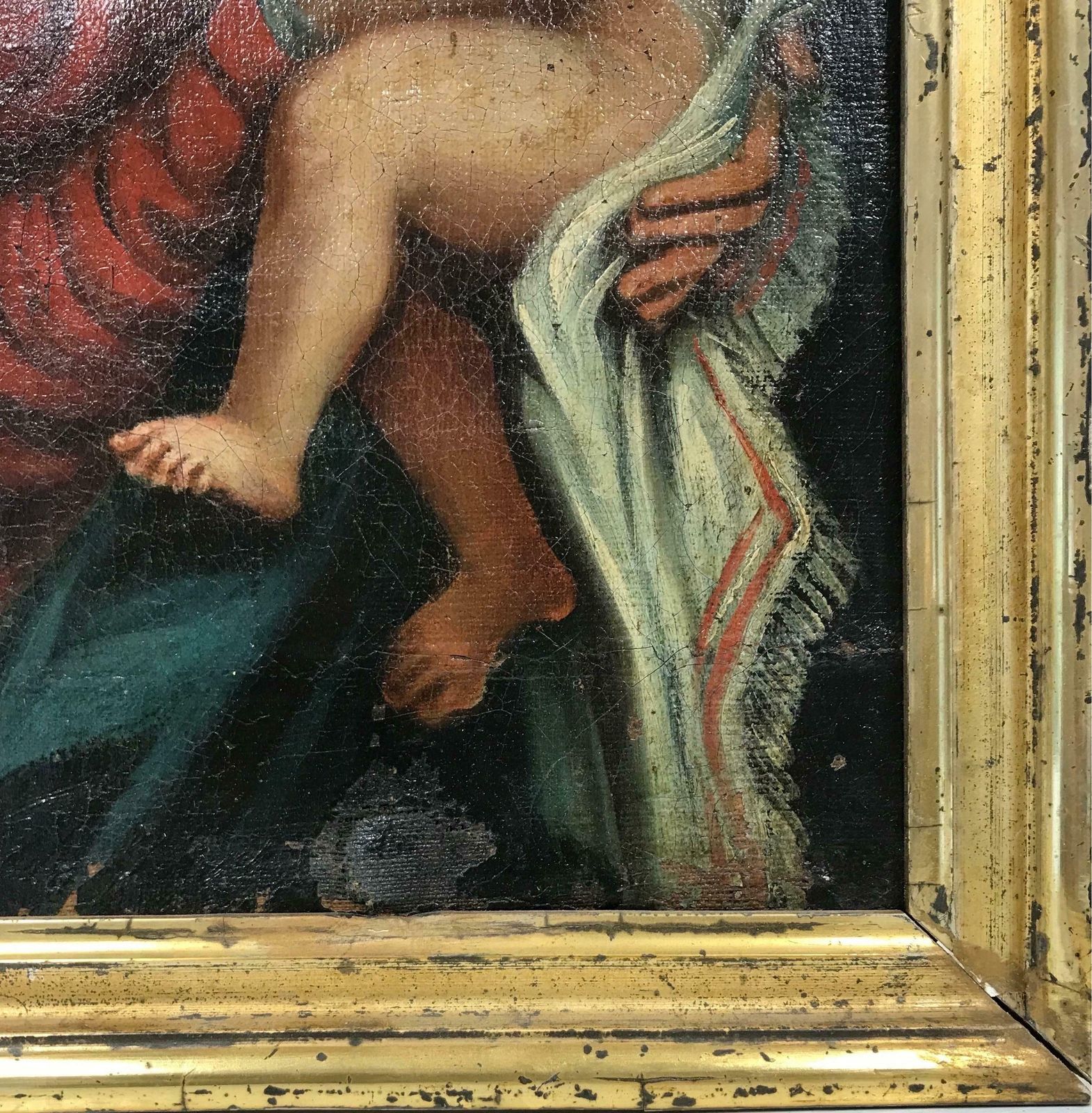 18th Century French Old Mastermary & Jesus, 18th Century French Old Master Oil Painting On Canvas photo for sale