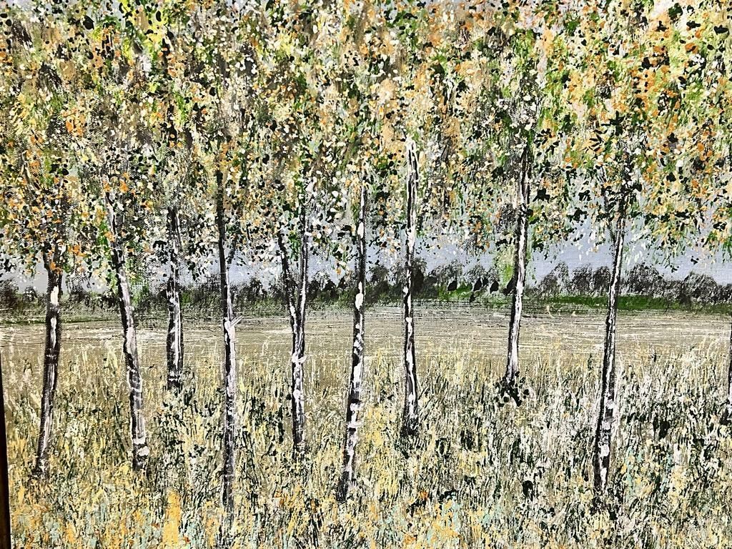 Contemporary British Colourful Modern British Summer Tall Tree Landscape Symbolist Painting photo 1530.0