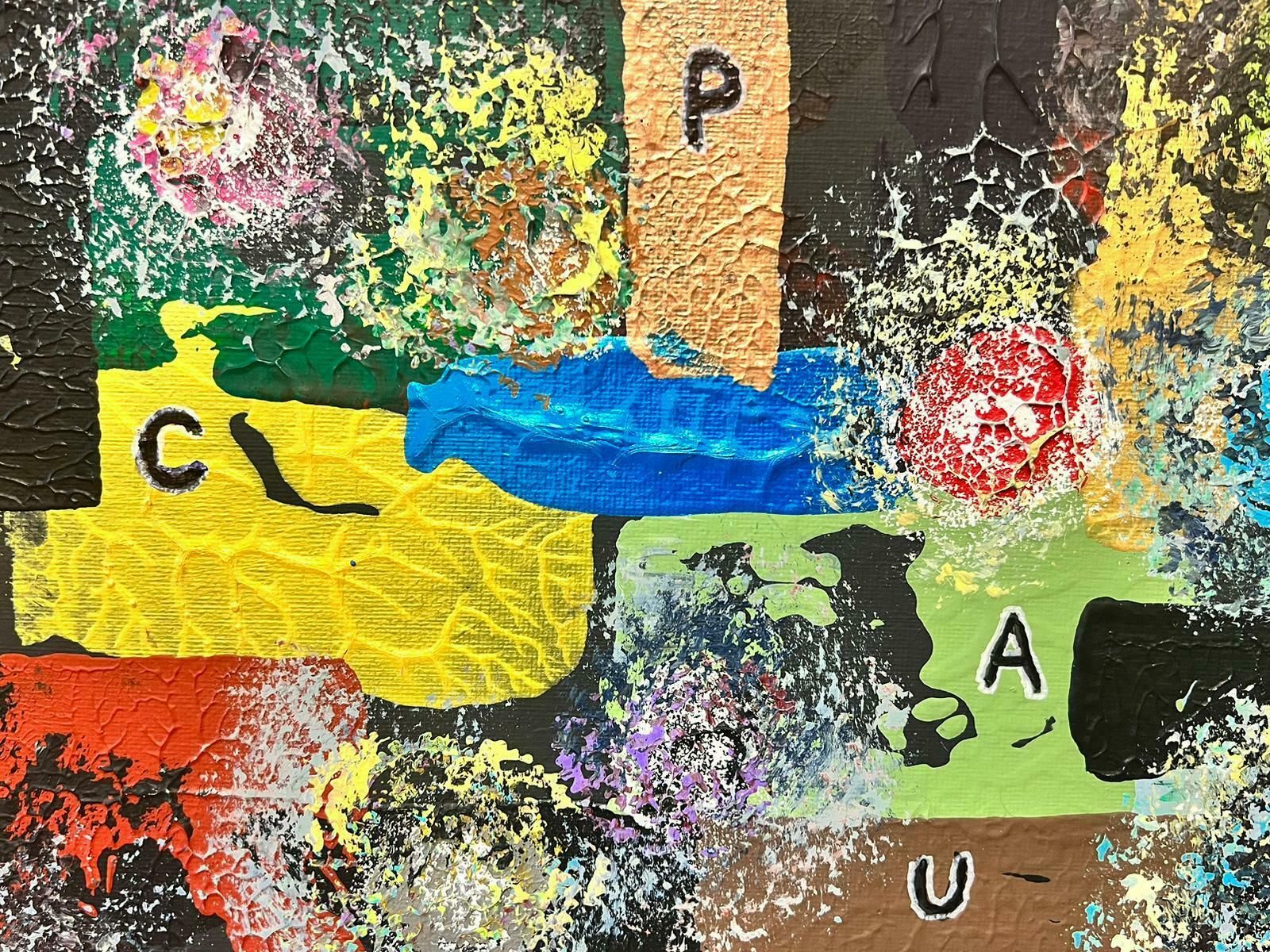 Contemporary British Colourful Modern British Abstract Painting Alphabet Letters photo Art