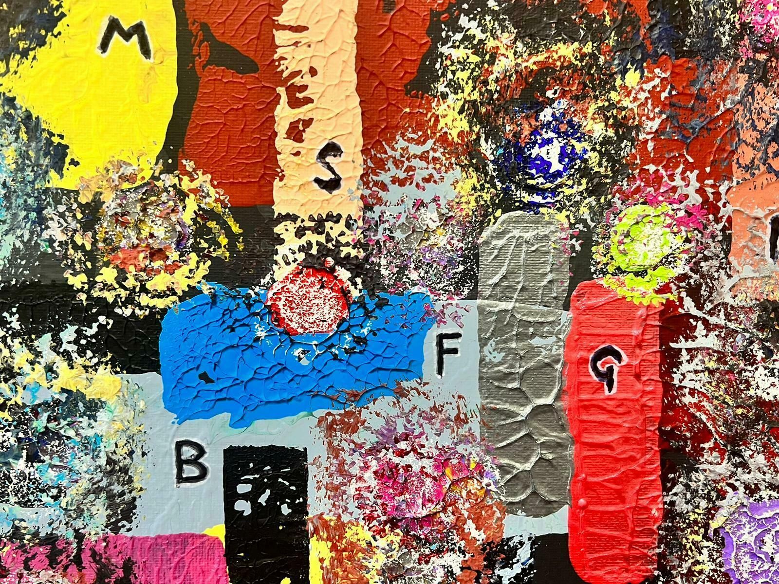 Contemporary British Colourful Modern British Abstract Painting Alphabet Letters photo 1530.0