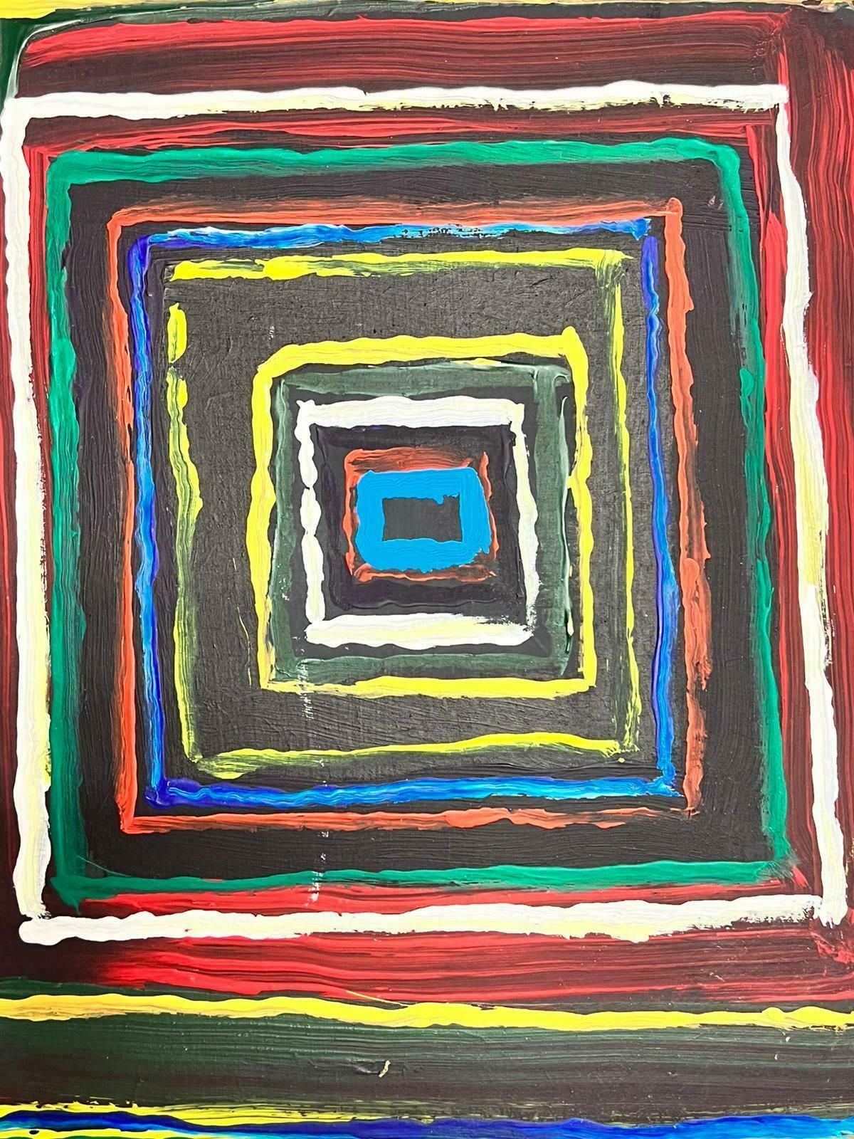 Contemporary British Colourful Modern British Abstract Painting Squares photo furniture