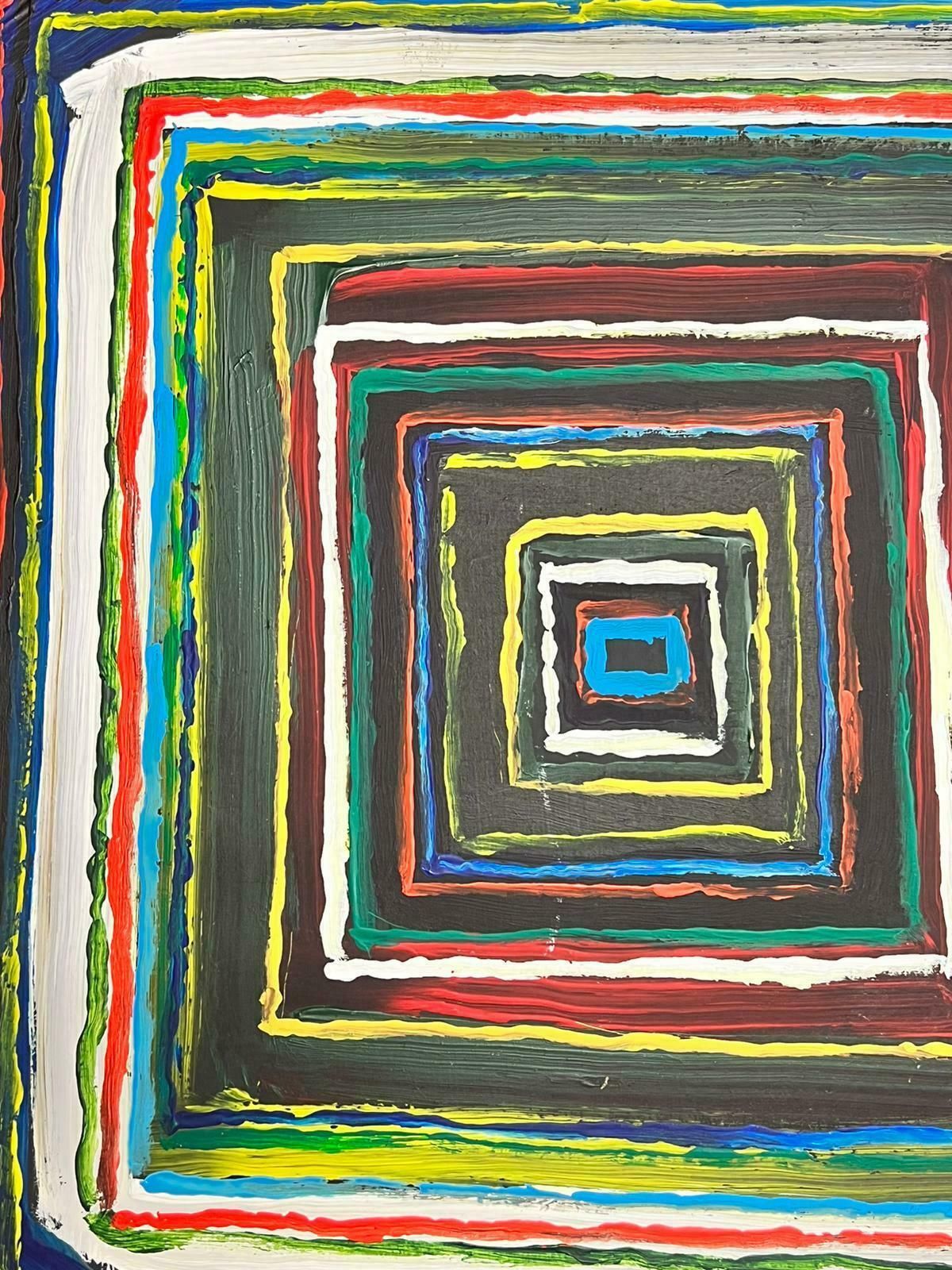 Contemporary British Colourful Modern British Abstract Painting Squares photo vinterior