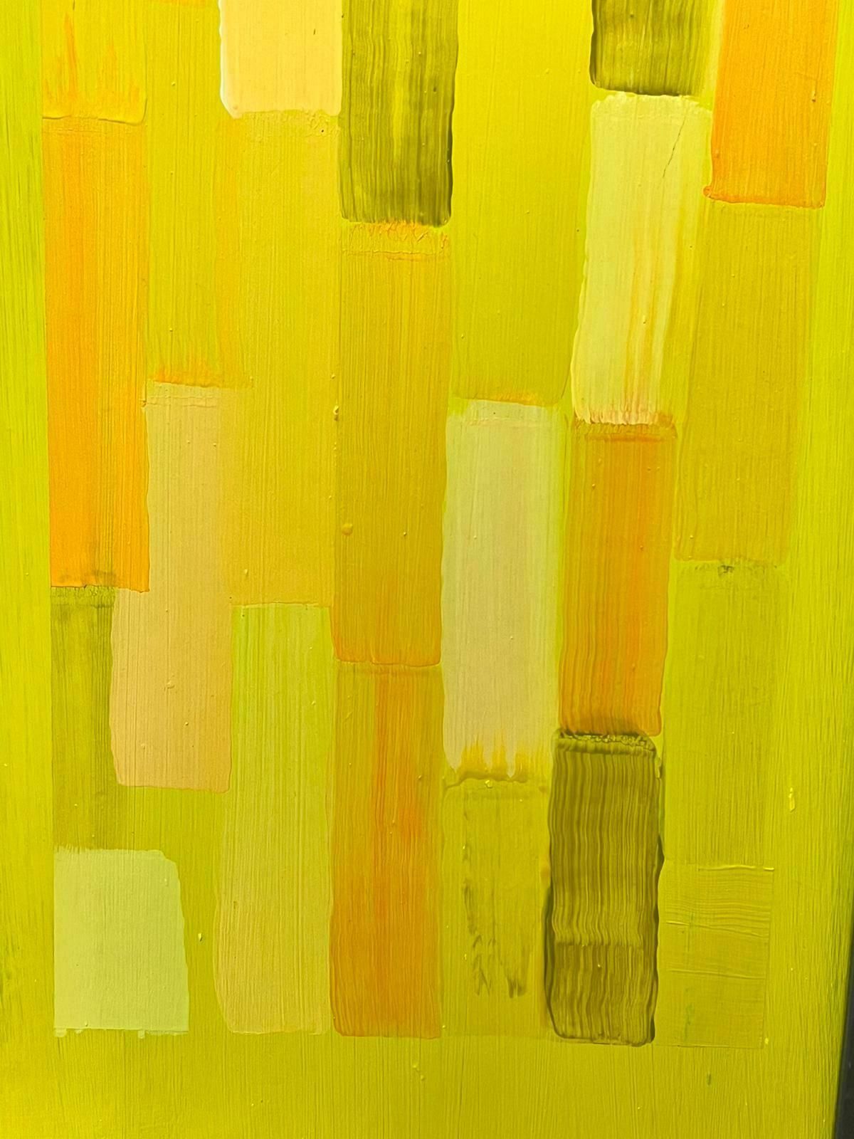 Contemporary Britishabstract Geometric Cubist British Painting Abstract Shapes Yellow Shapes photo for sale