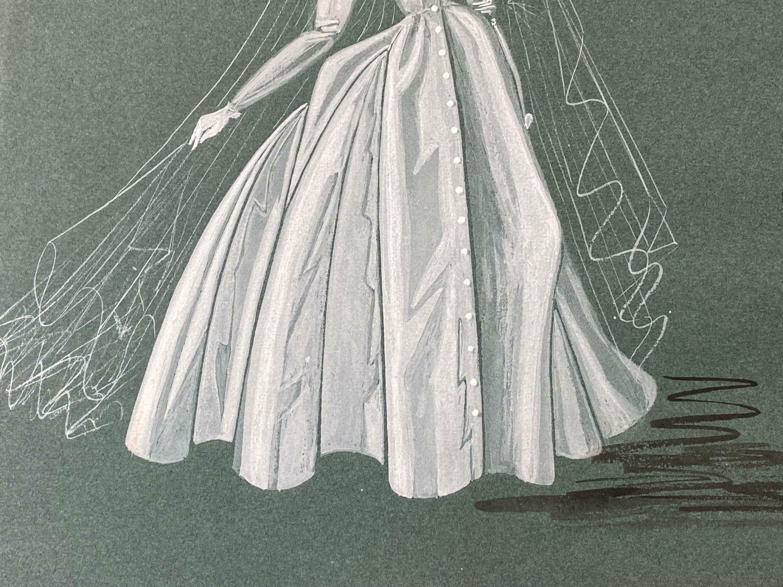 Geneviève Thomas1940's Fashion Illustration   The Two Elegant Bridesc. 1940's photo Art