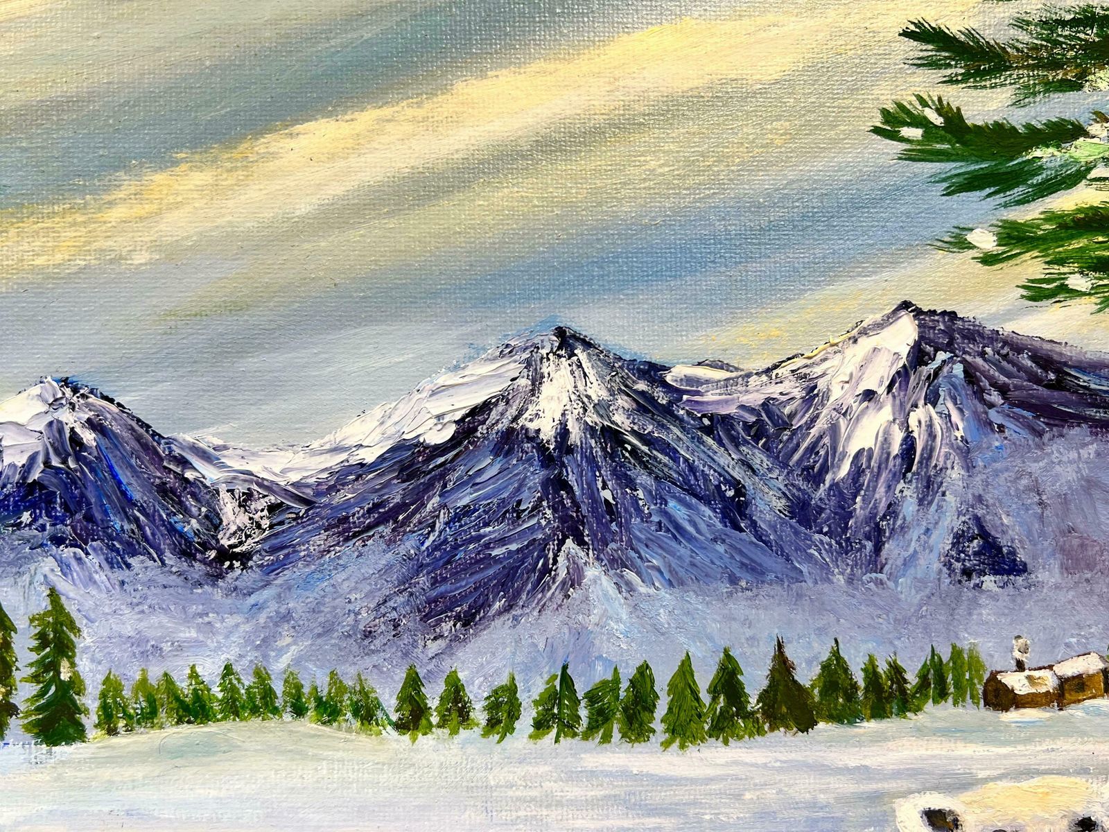 Ben Powellnaive British Contemporary Painting Two Polar Bears In Winter Landscape photo vinterior