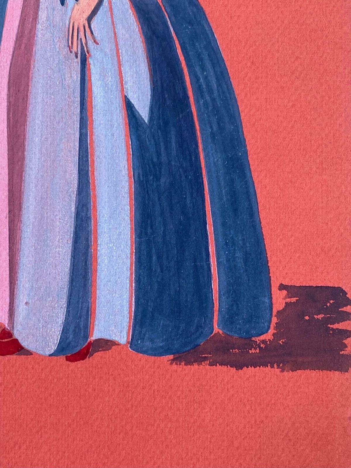 Geneviève Thomas1940's Fashion Illustration   Stunning Woman In Light Blue Dressc. 1940's photo buy