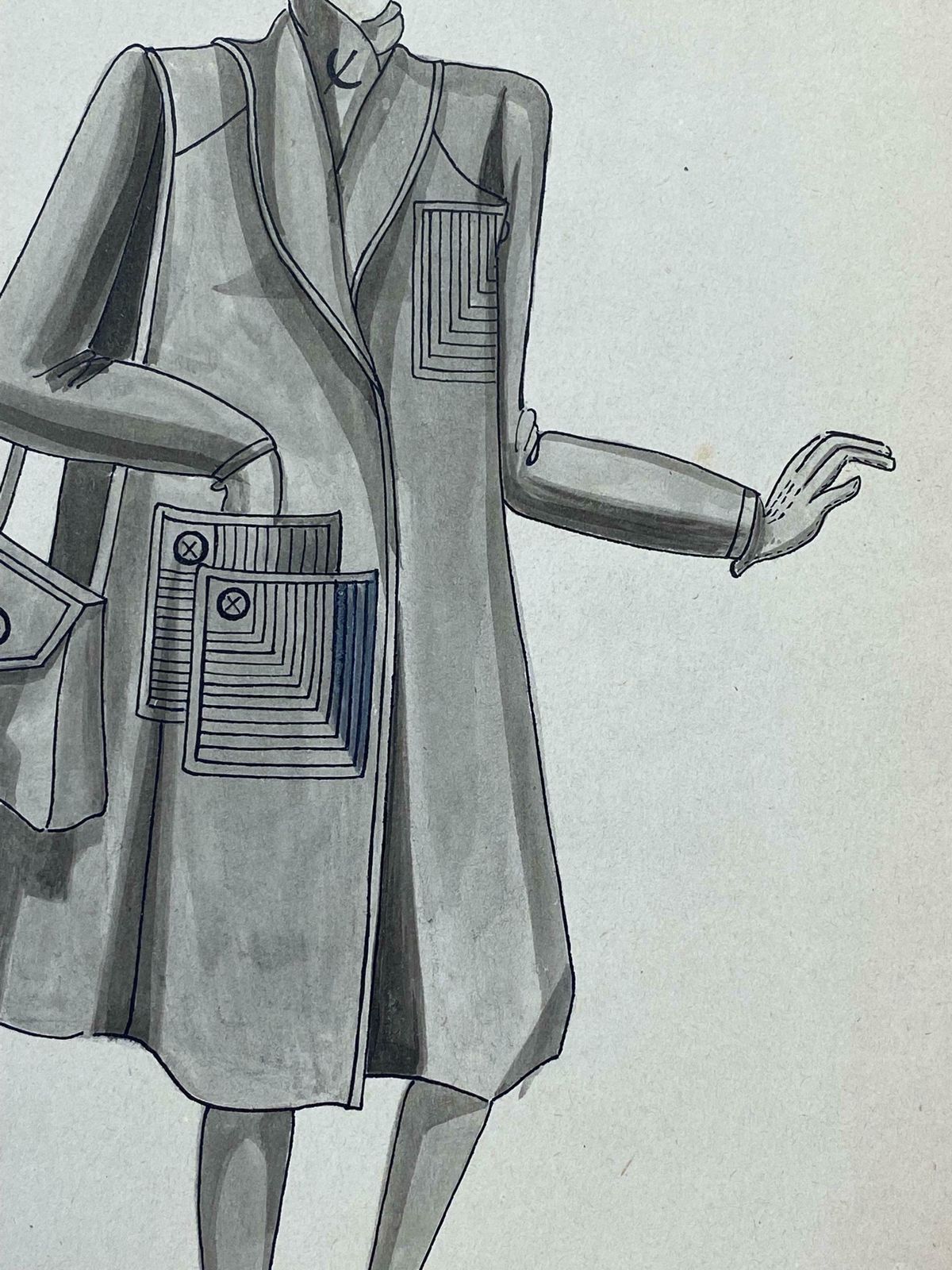 Geneviève Thomas1940's Fashion Illustration   Black & White Stylish Women In Chic Clothingc. 1940's photo Art