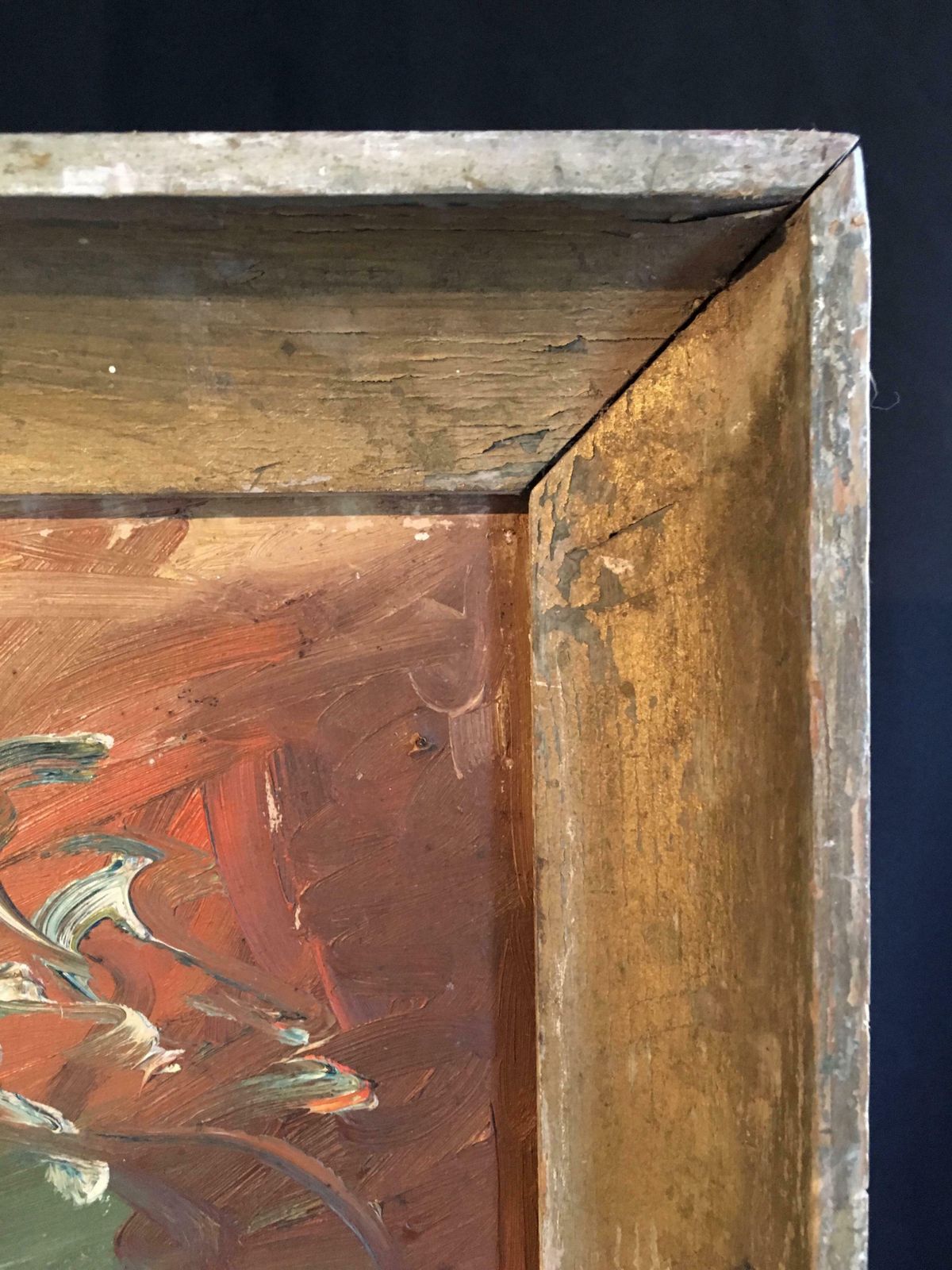Unknown'attente' 1950's Cubist Abstract Portrait, Oil Painting, Signed1952 photo vintage