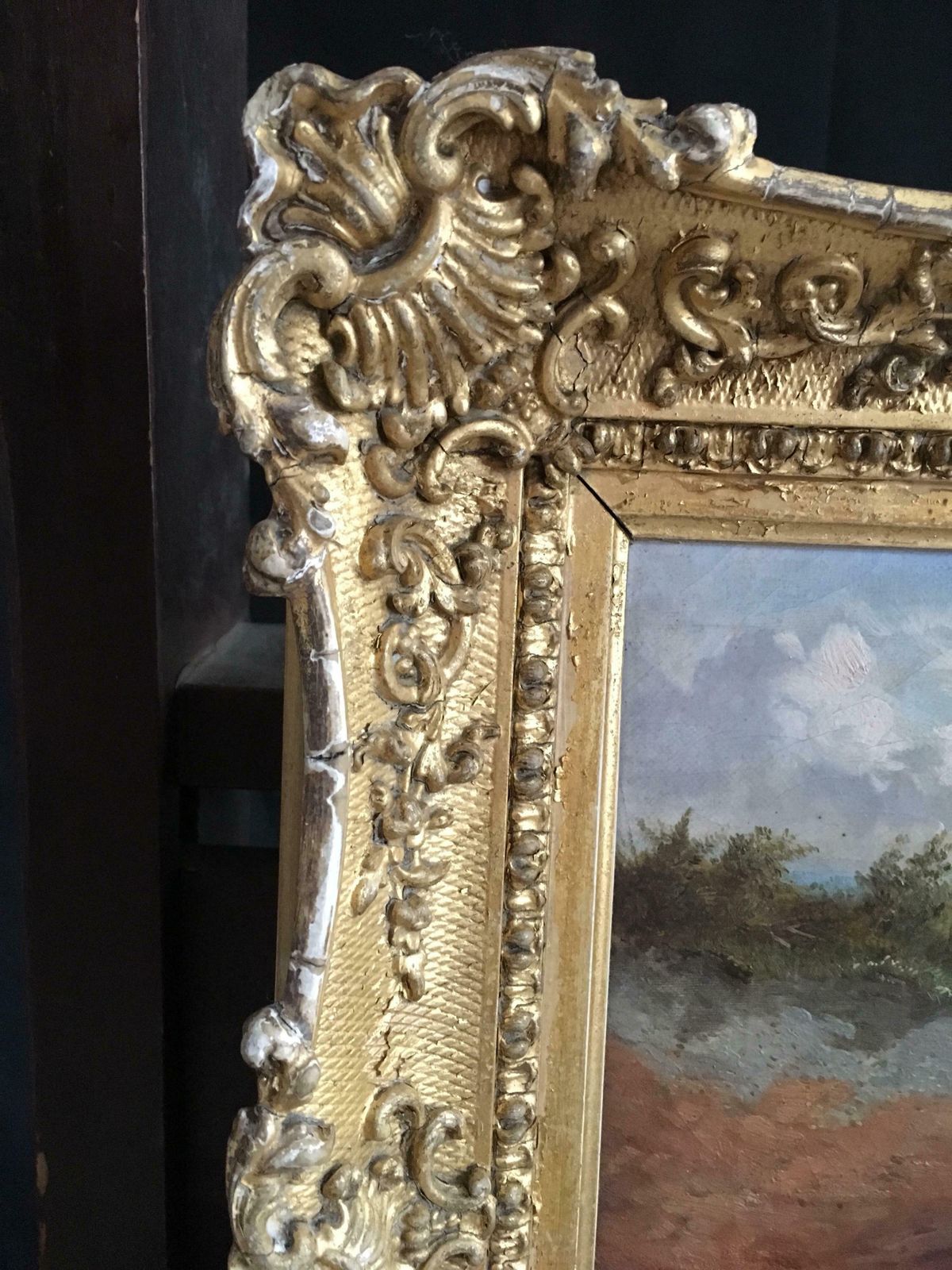 Unknownthe Travelling Herd, Early Victorian Landscape, Oil Paintingc. 1850's photo vintage