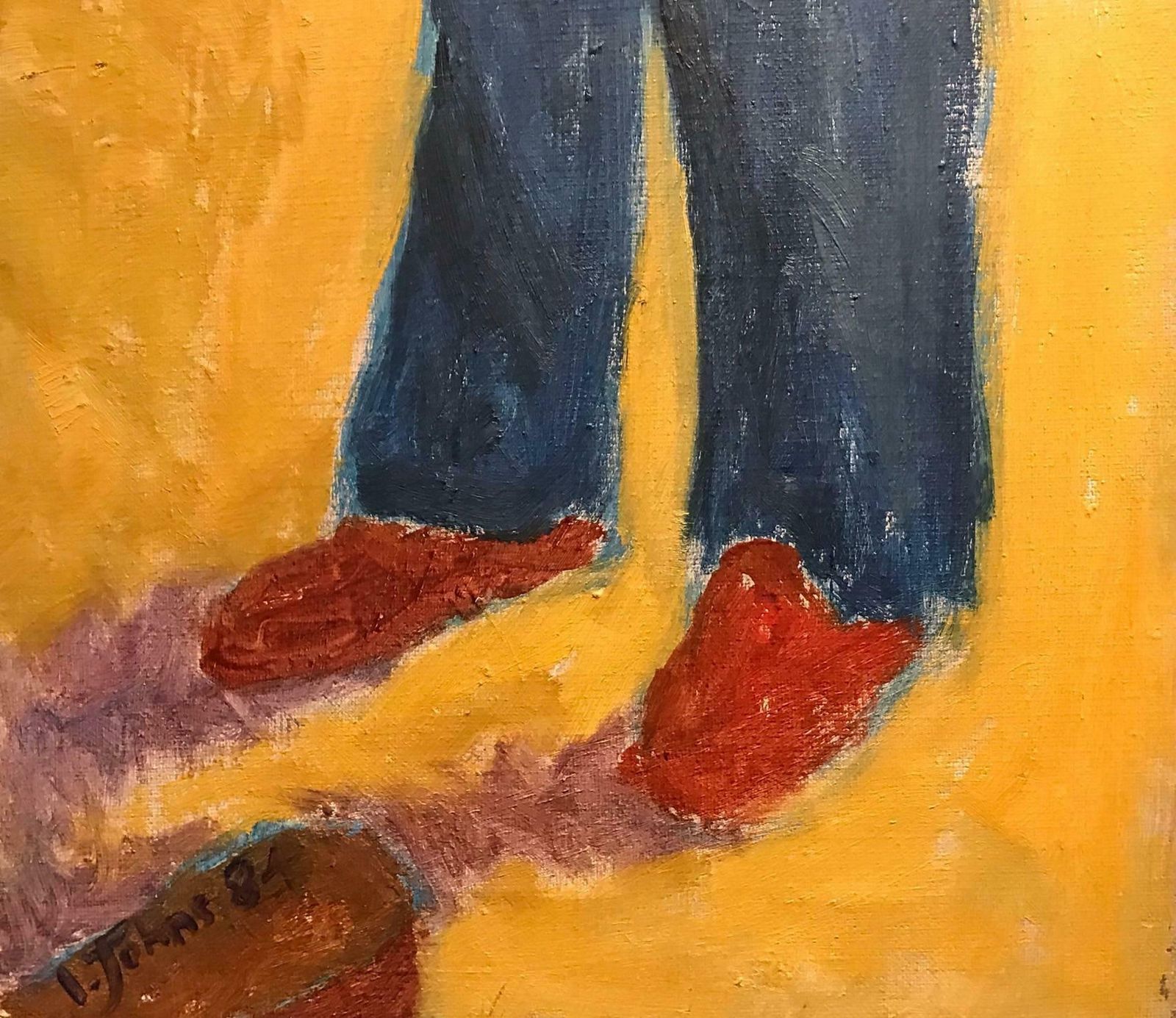 I. Johnstall Post Impressionist Oil Painting   Portrait Of An Artist In Interiorc.1981 photo furniture