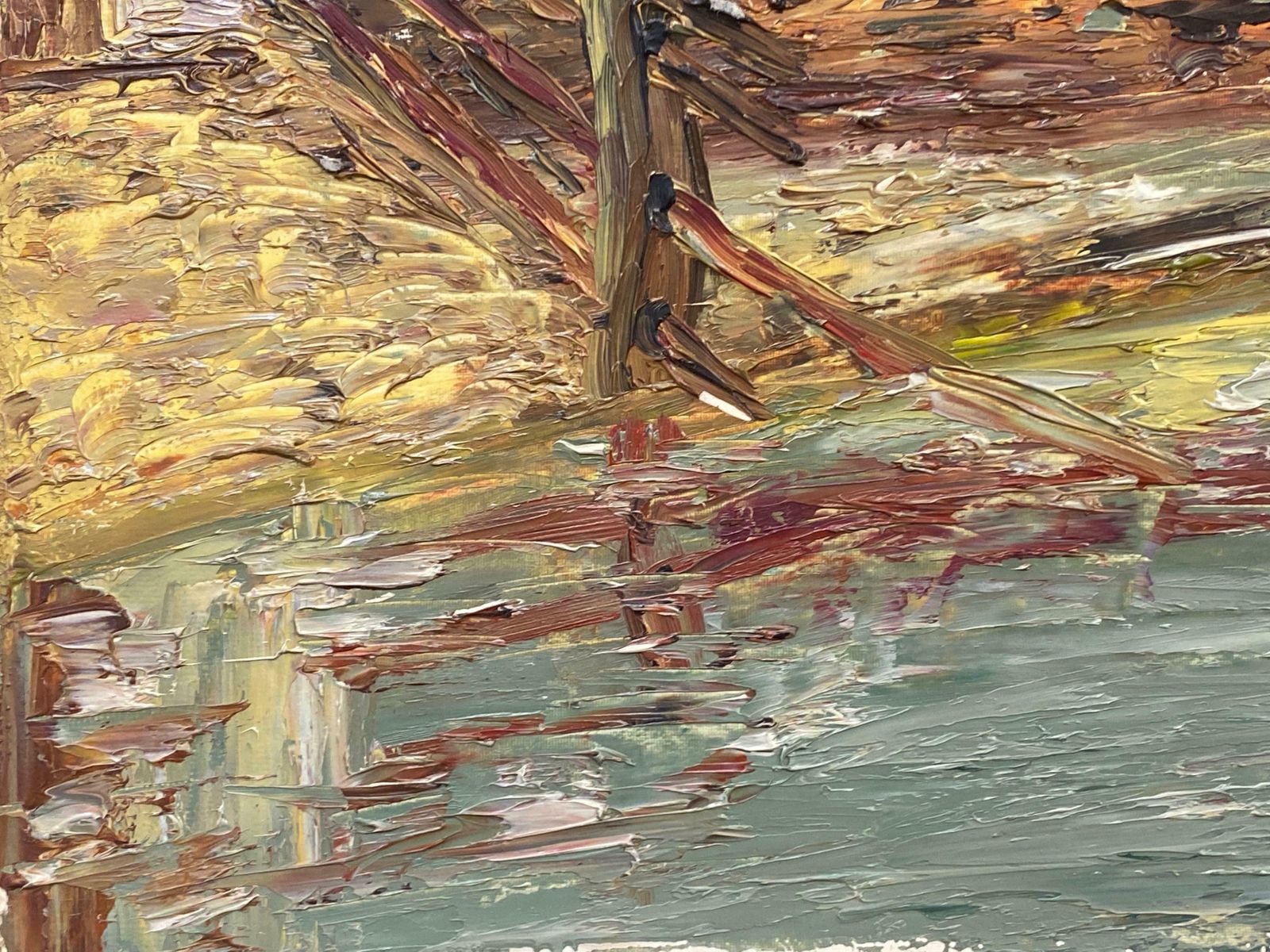 Fernand Audetfernand Audet (1923 2016) French Impressionist Oil   Red Roof Landscapec. 1950's photo for sale