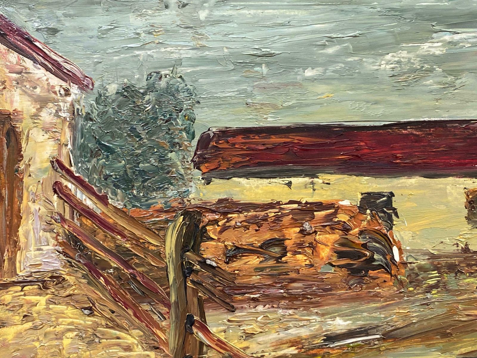 Fernand Audetfernand Audet (1923 2016) French Impressionist Oil   Red Roof Landscapec. 1950's photo buy
