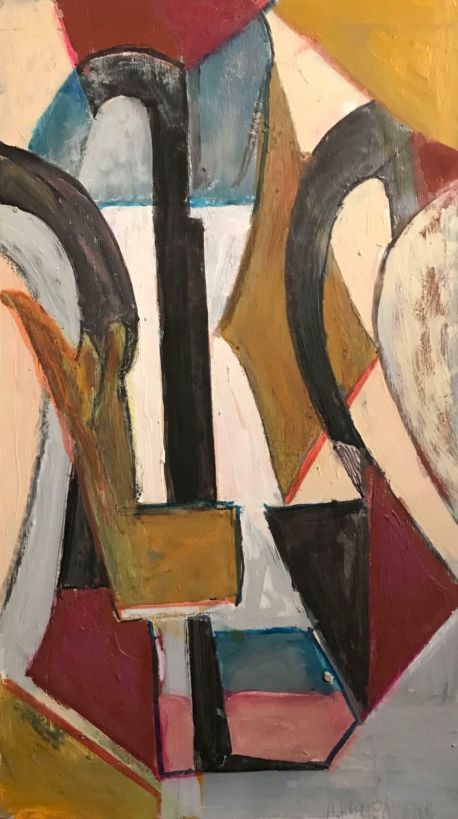 Armand Rottenbergfrench Cubist Abstract Oil Painting, Signedc.1980's