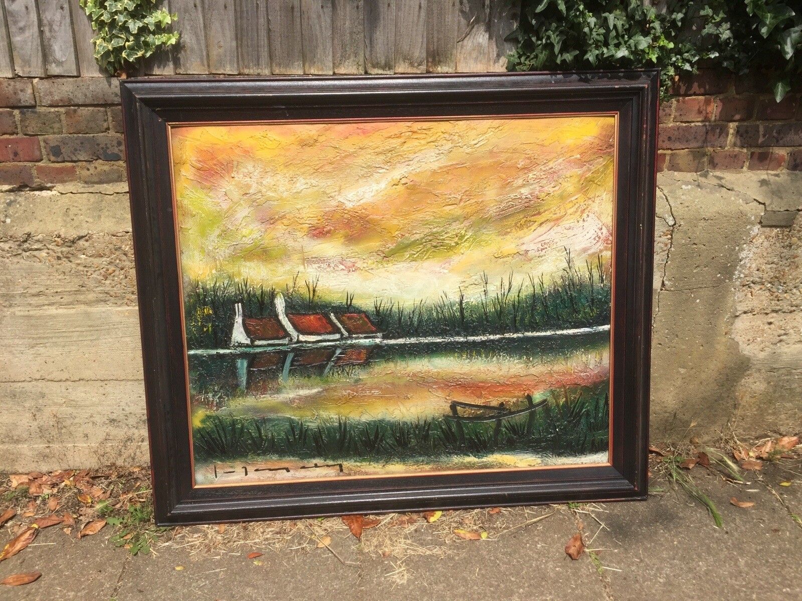 Original Mid Century Large Oil Painting Belgian School Art Landscape Modern photo 450.0