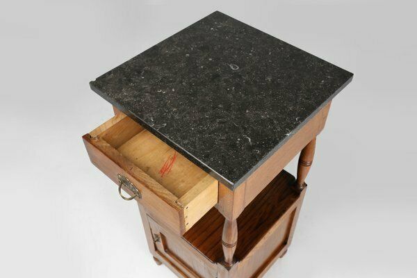 Art Deco French Night Stand With Blue Stone Top, 1920s photo vintage