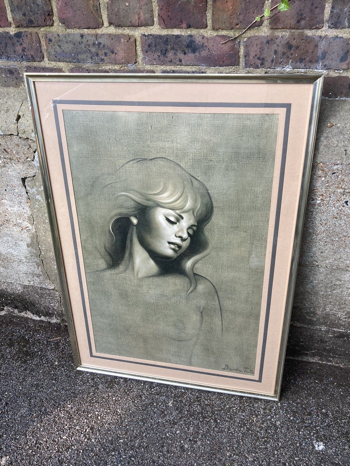 Original Mid Century Modern Print Barba Tate Framed Kitsch Retro Era
