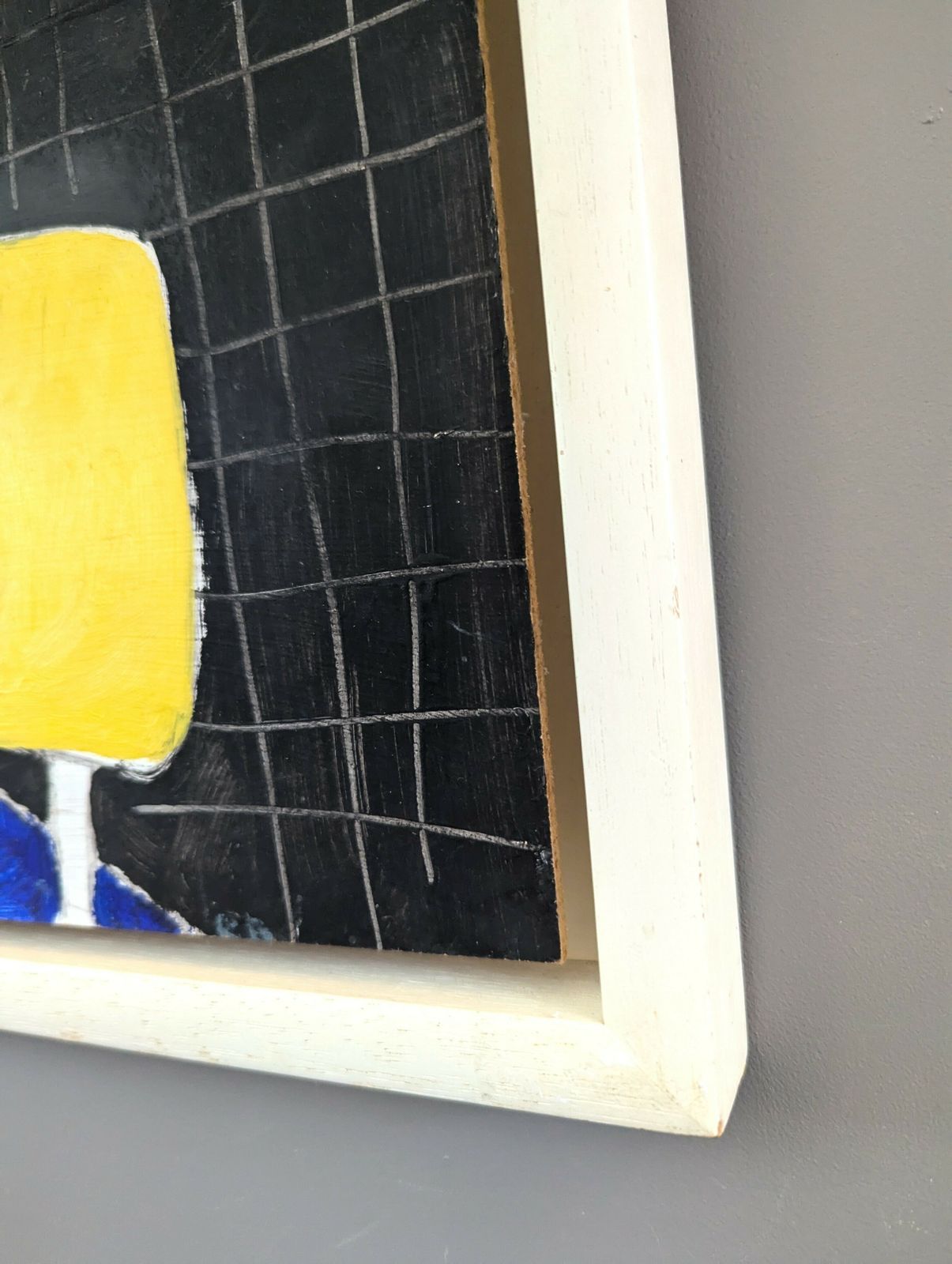 photo vintage Oil Painting White, Yellow, Blue, Black