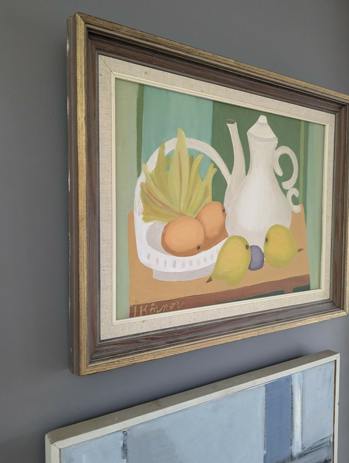 Teapot And Fruits Oil Painting photo furniture