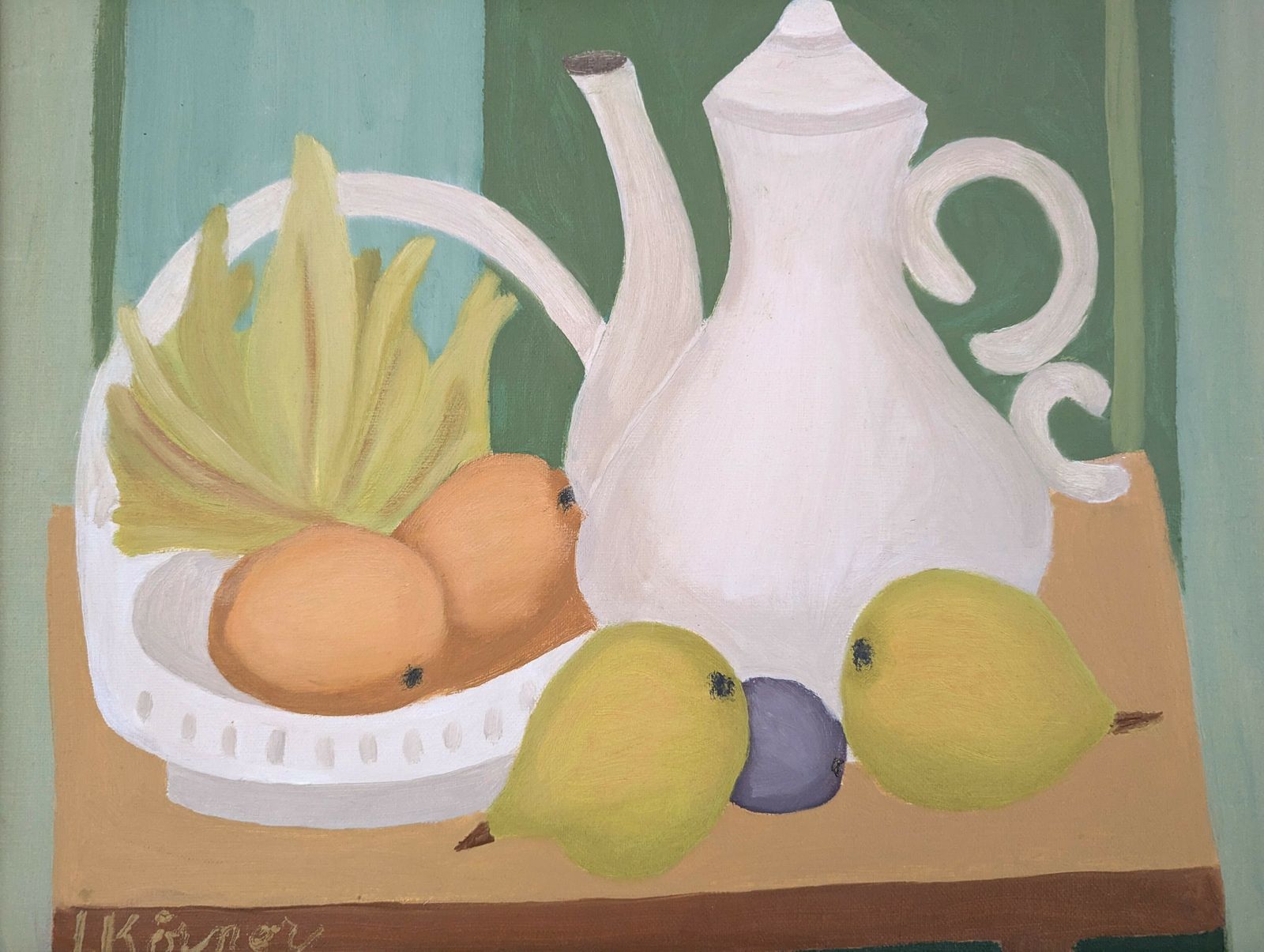 Teapot And Fruits Oil Painting photo buy