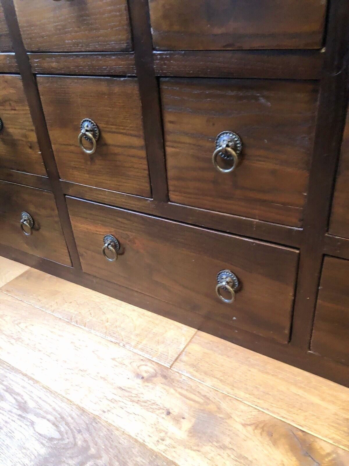 Beautiful Rare Lombok Seba Dark Teak Apothecary Cabinet   Dark Brown photo for sale