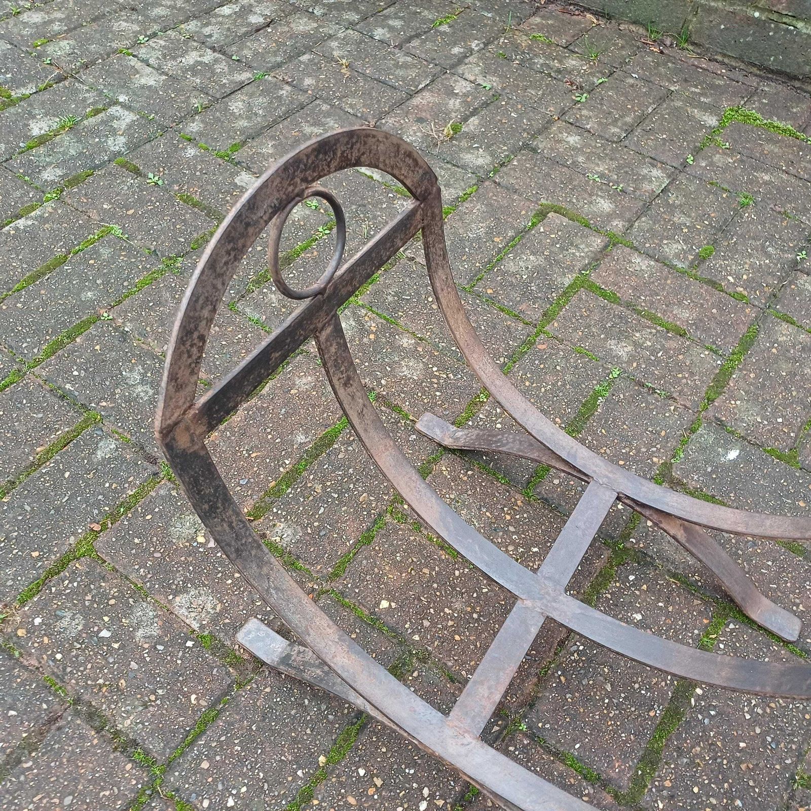 Beautiful Vintage Iron Or Steel Metal Fire Basket Delightful Age Worn Finish. photo for sale