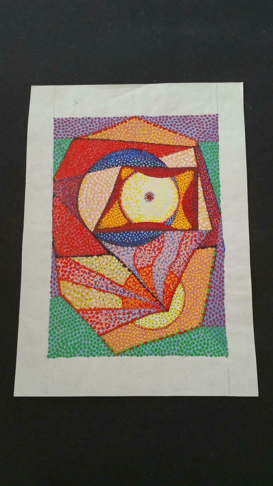 Louis Bellon French Neo Impressionist Pointillist Abstract Mid 20th Century Painting C. 1940s photo for sale