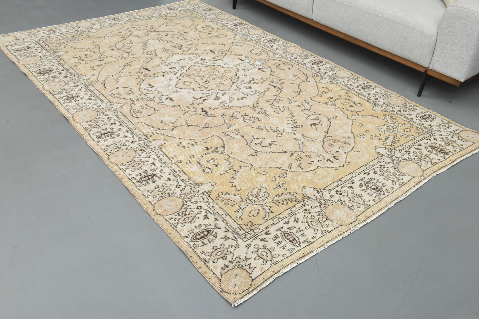 165x2665 Cm Turkish Vintage Area Rug, Wool Handmade Oushak Rugs, Living Room Decor, Bohemian Decor photo vinterior
