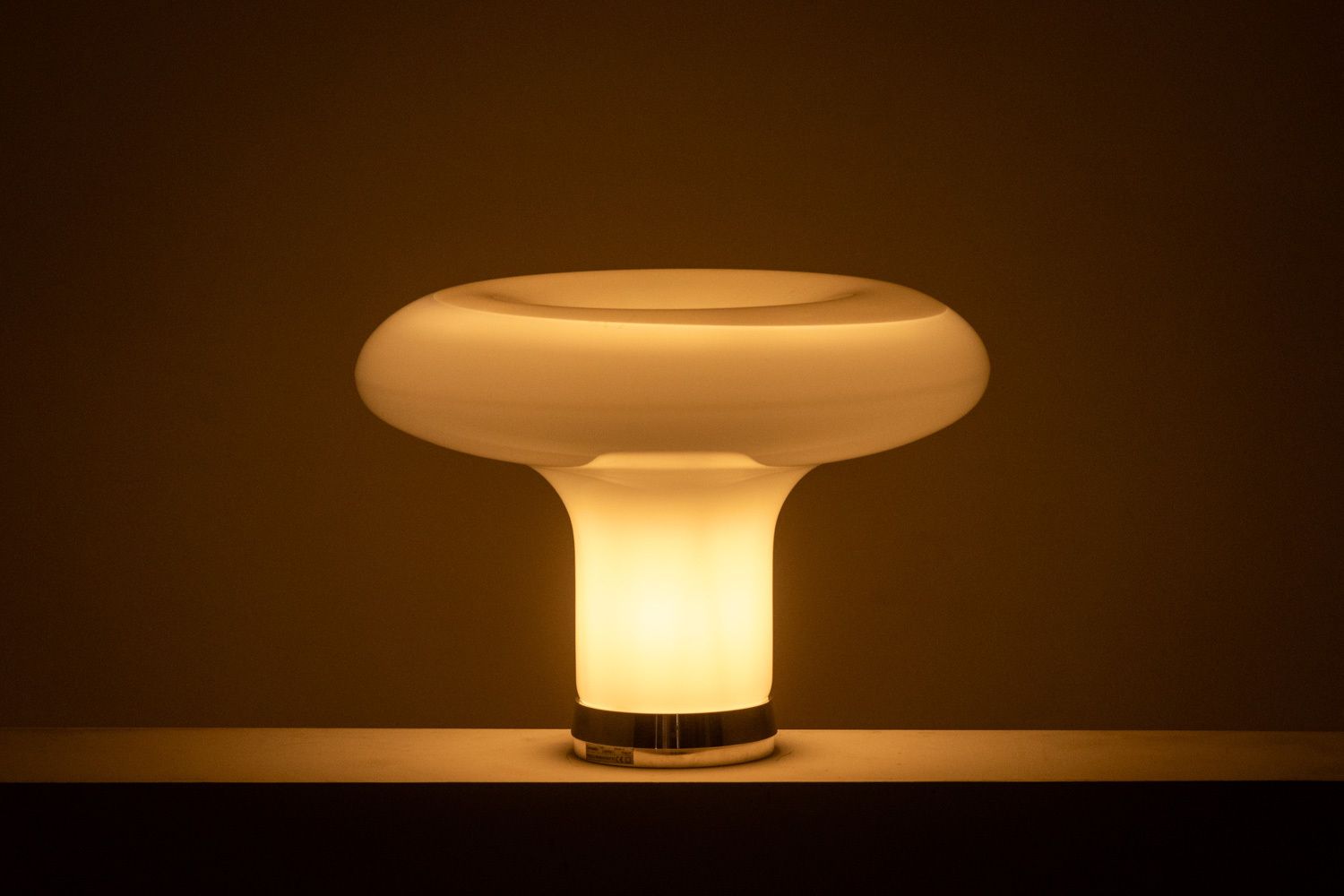 Angelo Mangiarotti. Lamp In Opaline And Chrome Metal. 1980s. photo vinterior