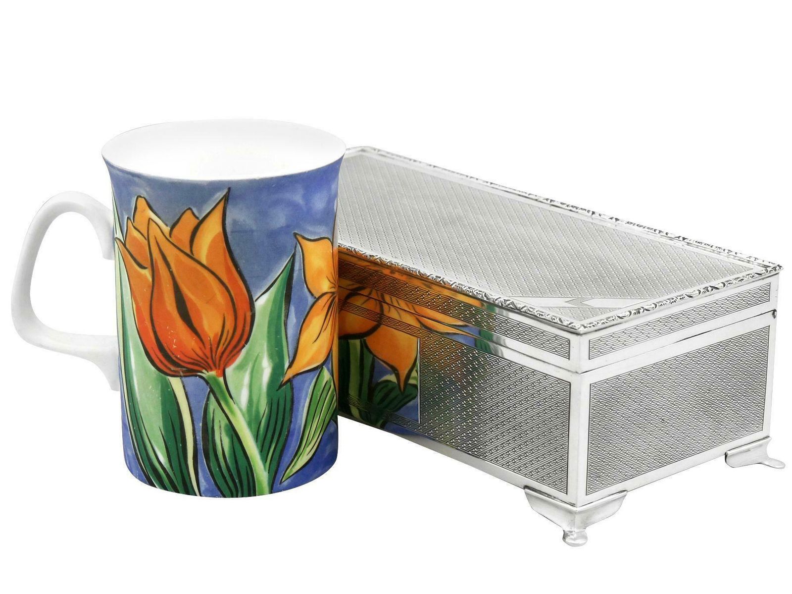 Harman Brothers 1970's Sterling Silver Cigarette Jewelry Box photo vinterior