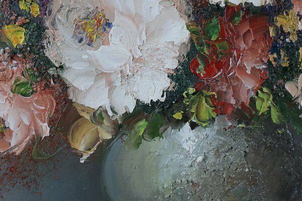 Edmond Sanders, Vase With Flowers, 1950s, Oil On Canvas, Framed photo 594.0