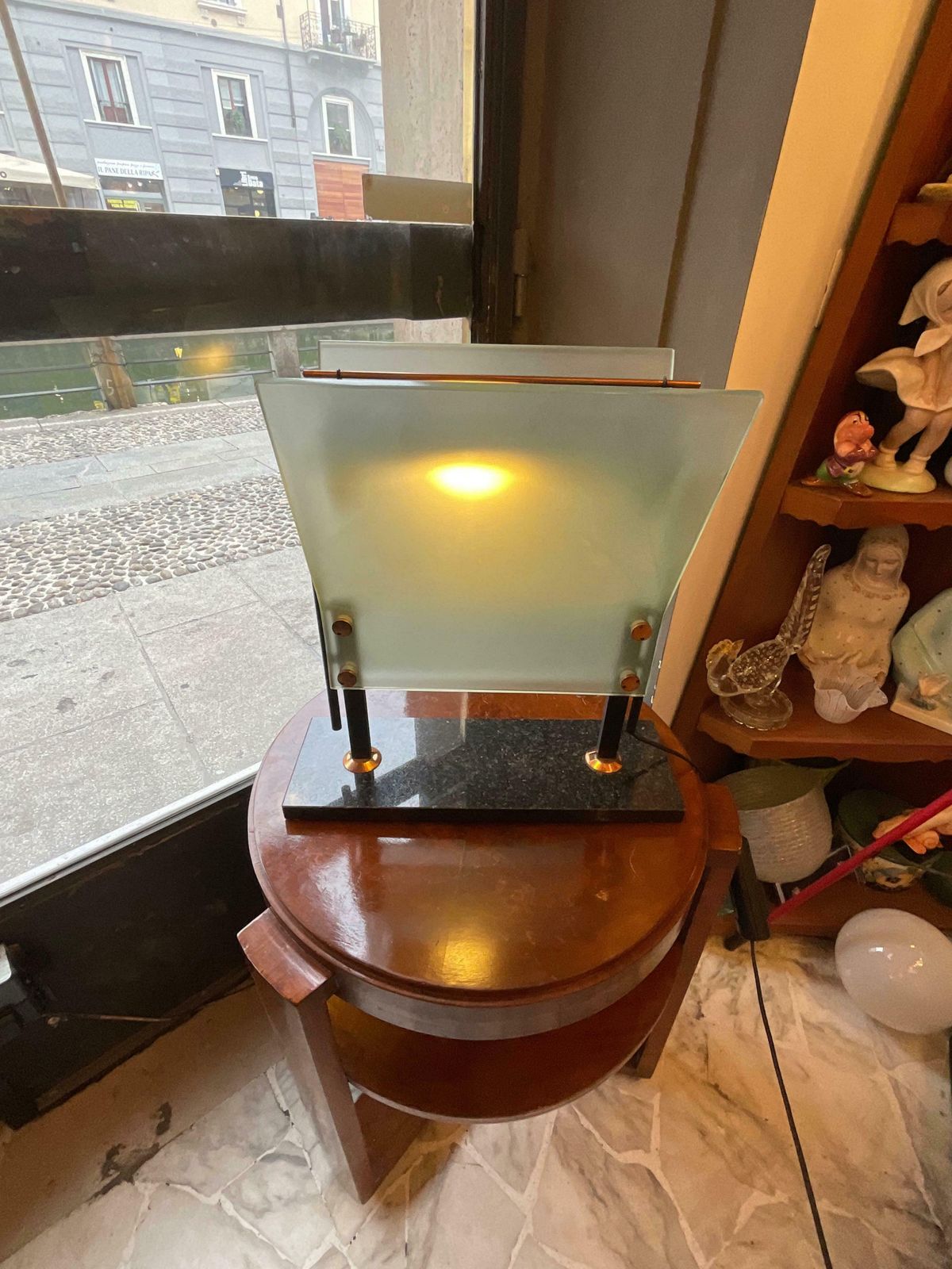 Table Lamp   Glass, Marble And Metal   Made In Italy 1980s photo Lighting