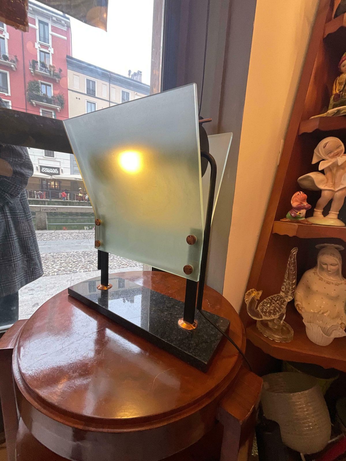 photo furniture Table Lamp   Glass, Marble And Metal   Made In Italy 1980s