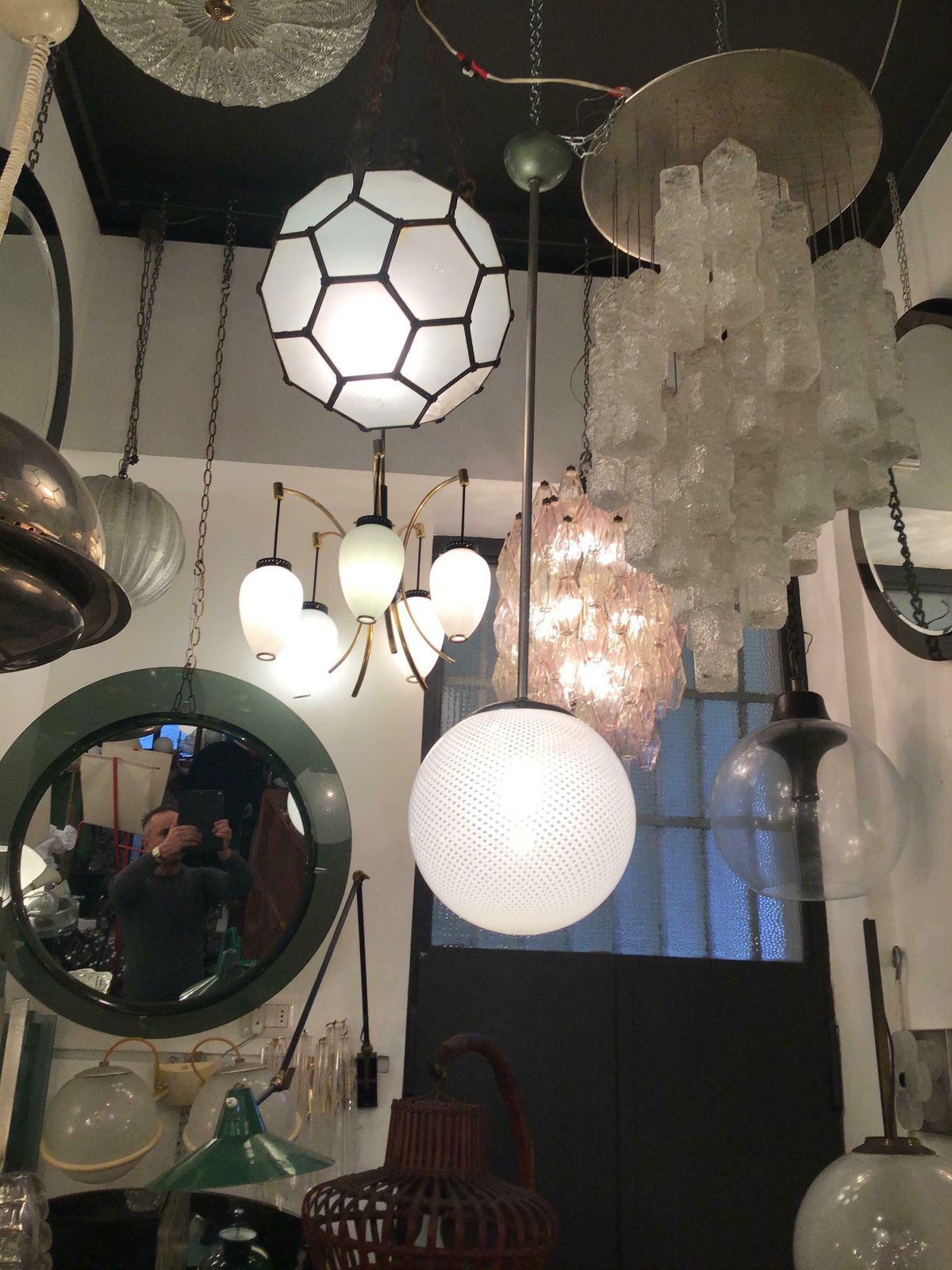 Lighting Venini Chandelier “Filigrana“ Murano Glass Crome Italia, 1930 photo