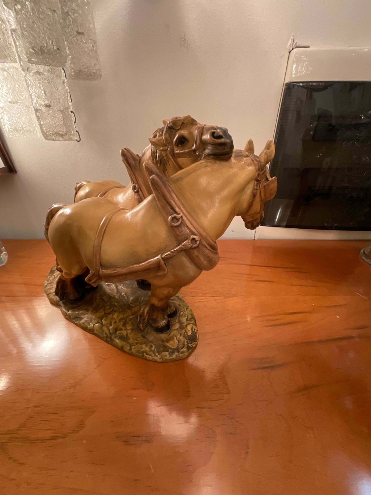Guido Cacciapuoti   Horses   Art Stoneware   Made In Italy  1940s photo 1498.0
