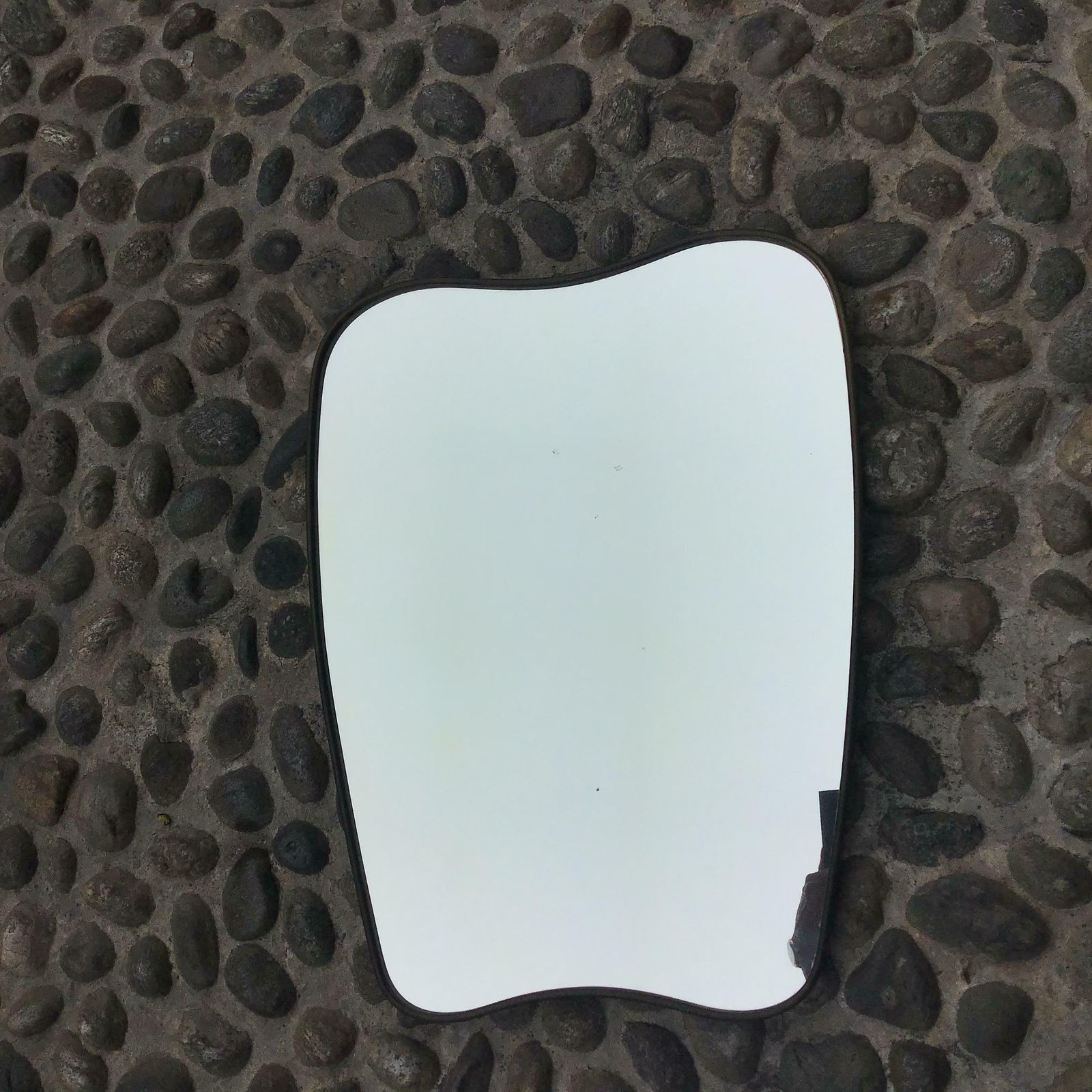 Gio Ponti  " Style "Fontana Arte Mirror Brass Wood Glass 1950 Italy photo Home Decor