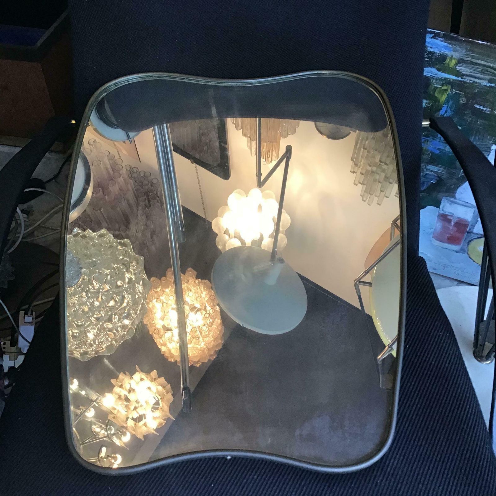 photo buy Gio Ponti  " Style "Fontana Arte Mirror Brass Wood Glass 1950 Italy