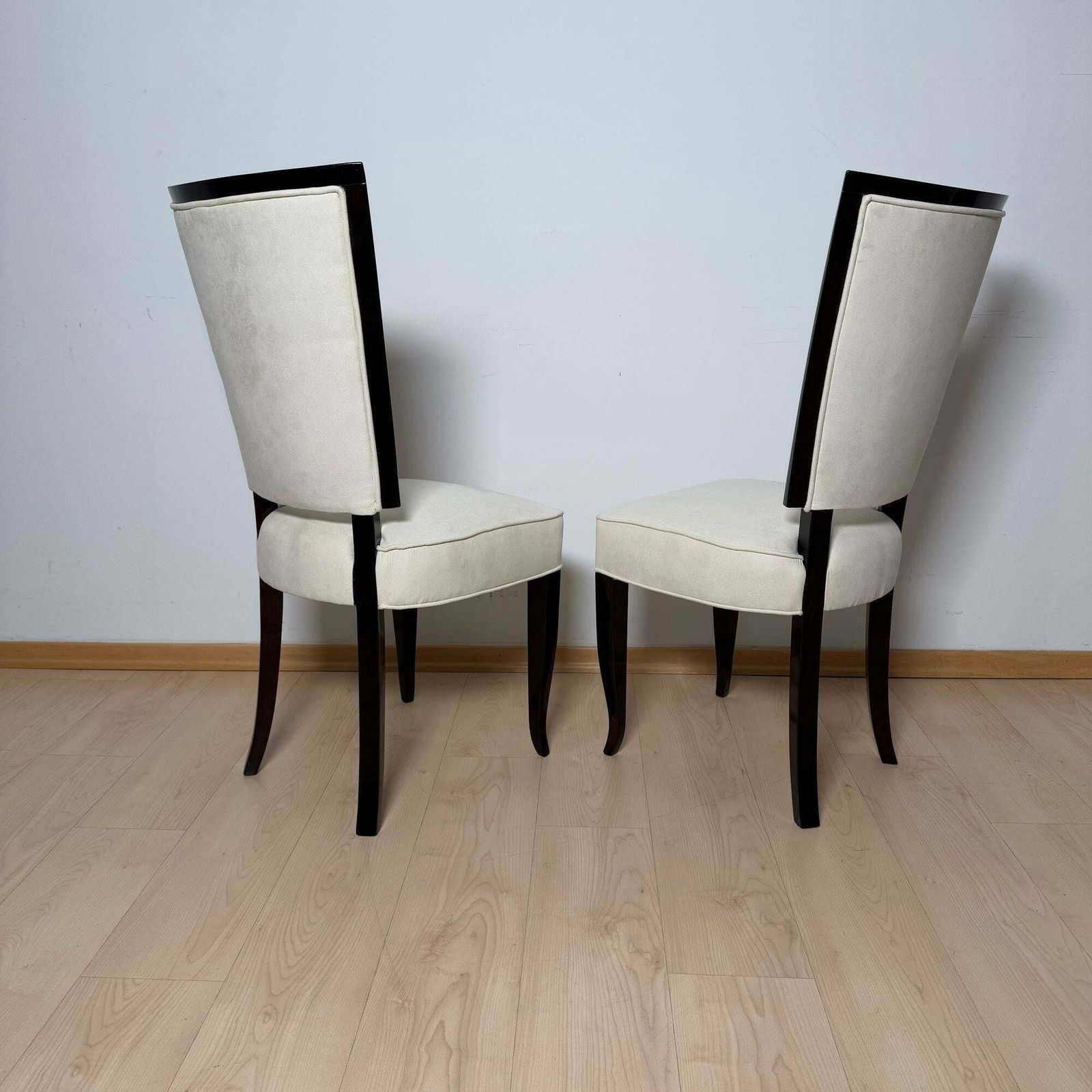 photo vintage Art Deco Dining Table With 10 Chairs, Macassar Ebony, Brass, Paris Circa 1930