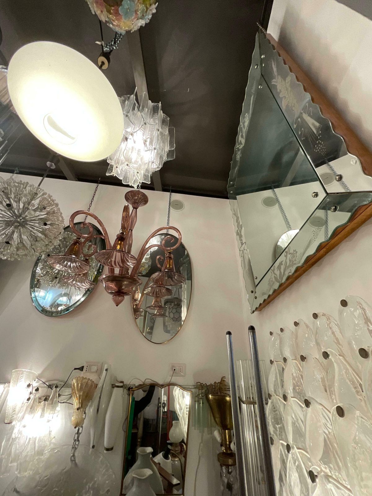 Lighting Cappellin   6 Light Blown Glass Chandelier   Murano 1930s photo