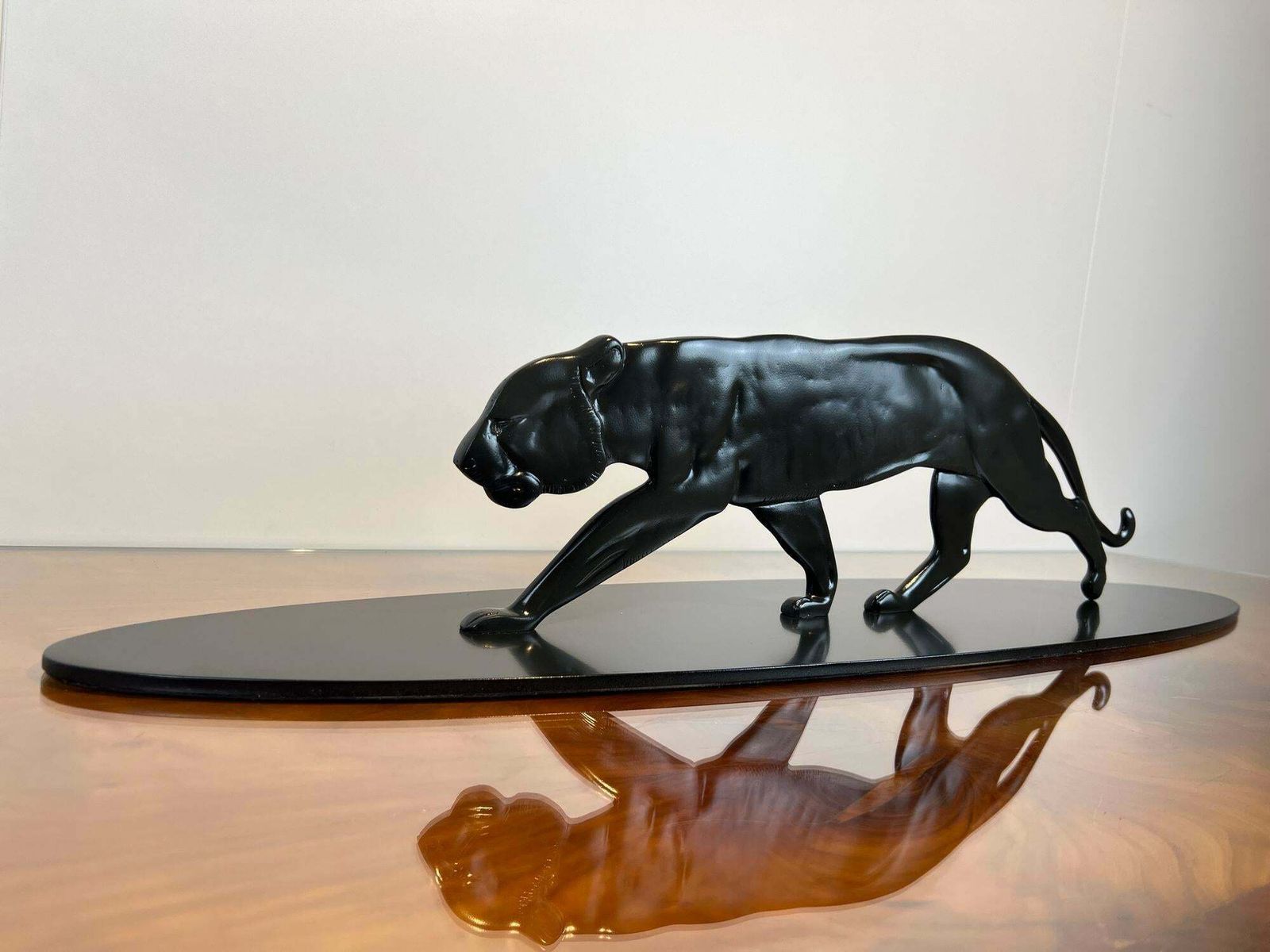 Art Deco Panther Sculpture, Solid Bronze, France Circa 1930 photo furniture