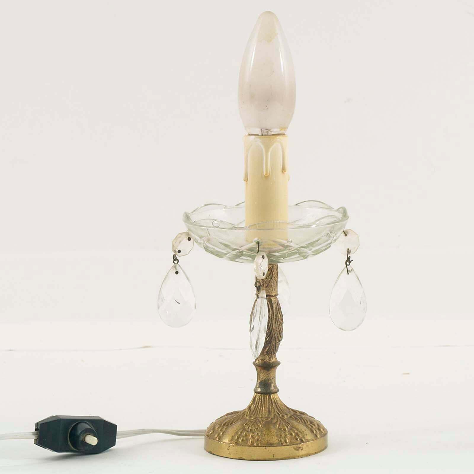 Antique Small Pair Art Nouveau Bedside Lamps, Gilded Bronze, Swarowsky Crystal photo furniture